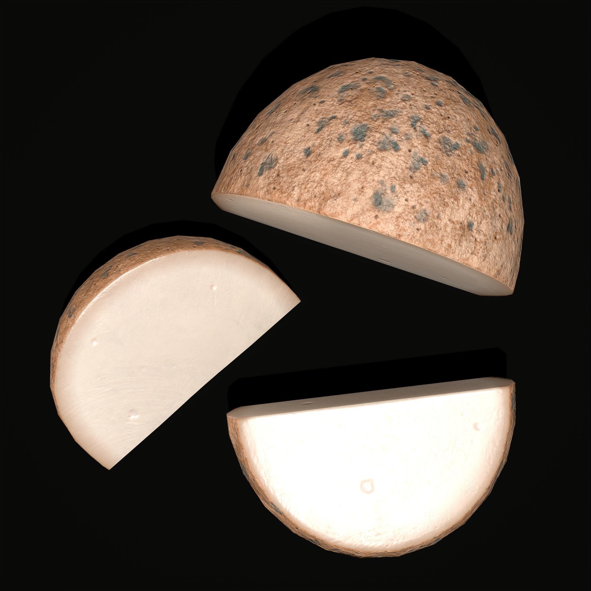 Medium Gouda Cheese Chunks  Low-poly 3D model_18