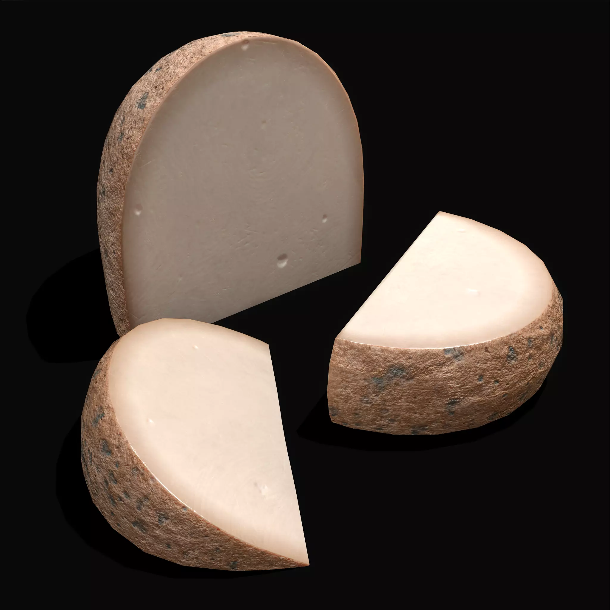 Medium Gouda Cheese Chunks  Low-poly 3D model_0