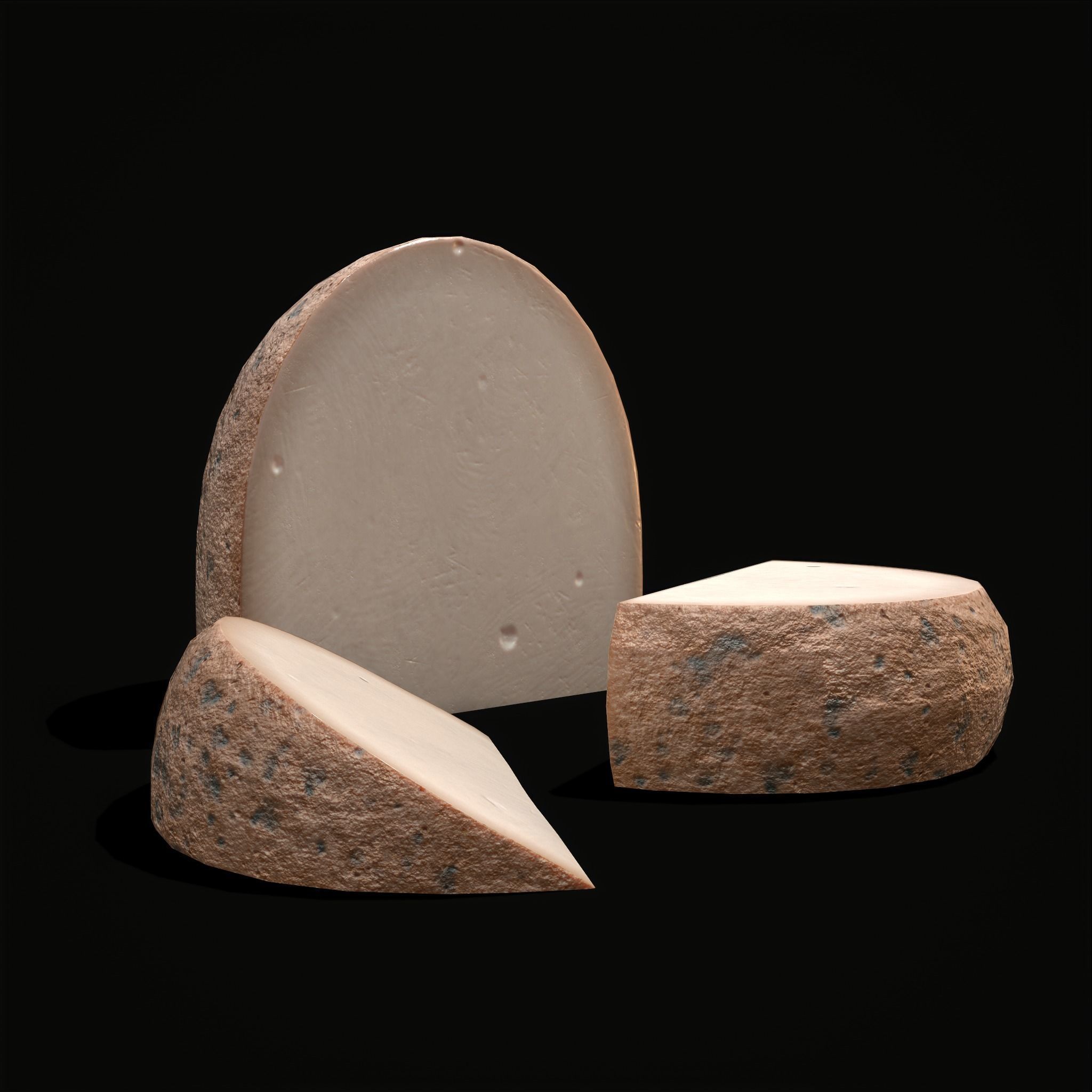 Medium Gouda Cheese Chunks  Low-poly 3D model_9