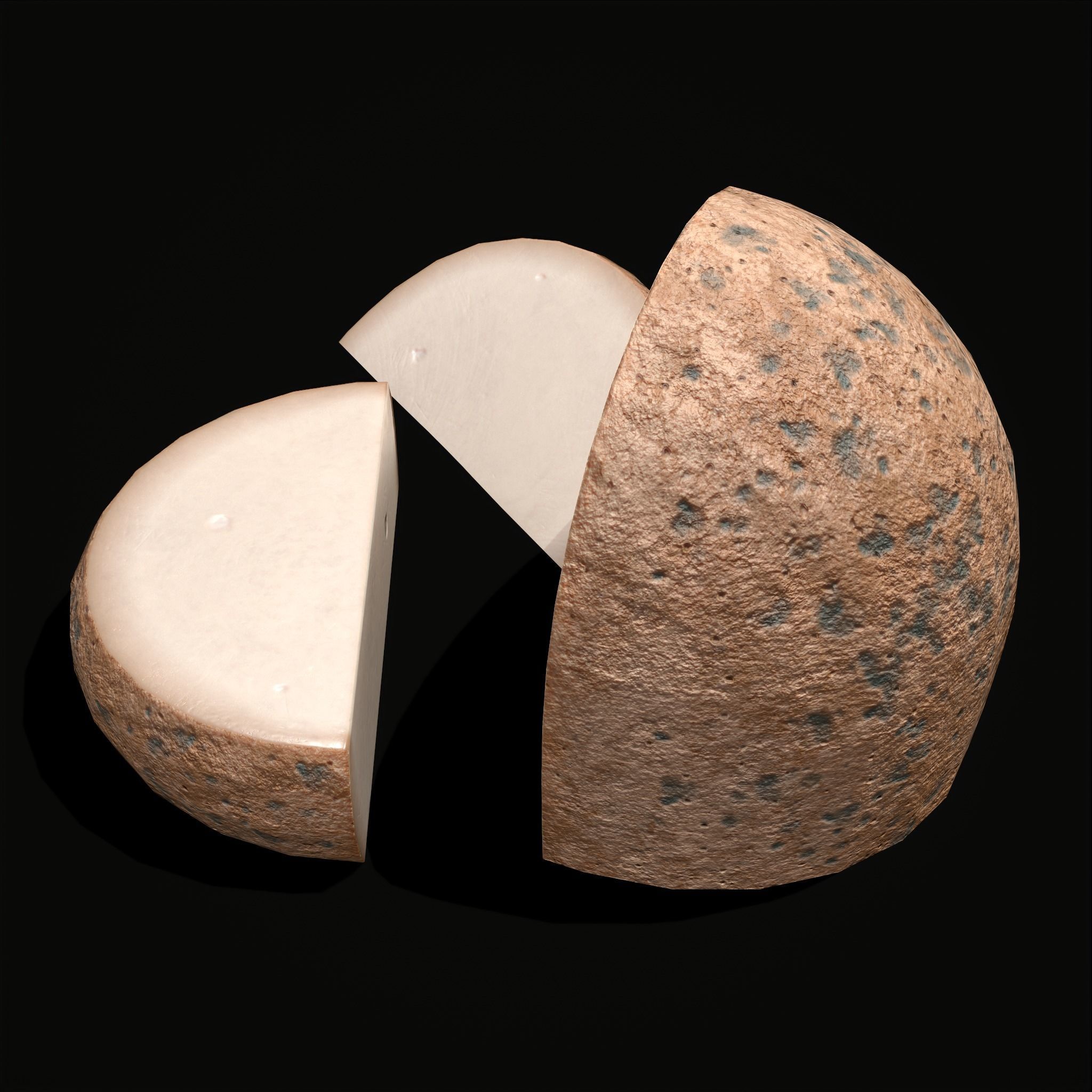 Medium Gouda Cheese Chunks  Low-poly 3D model_12