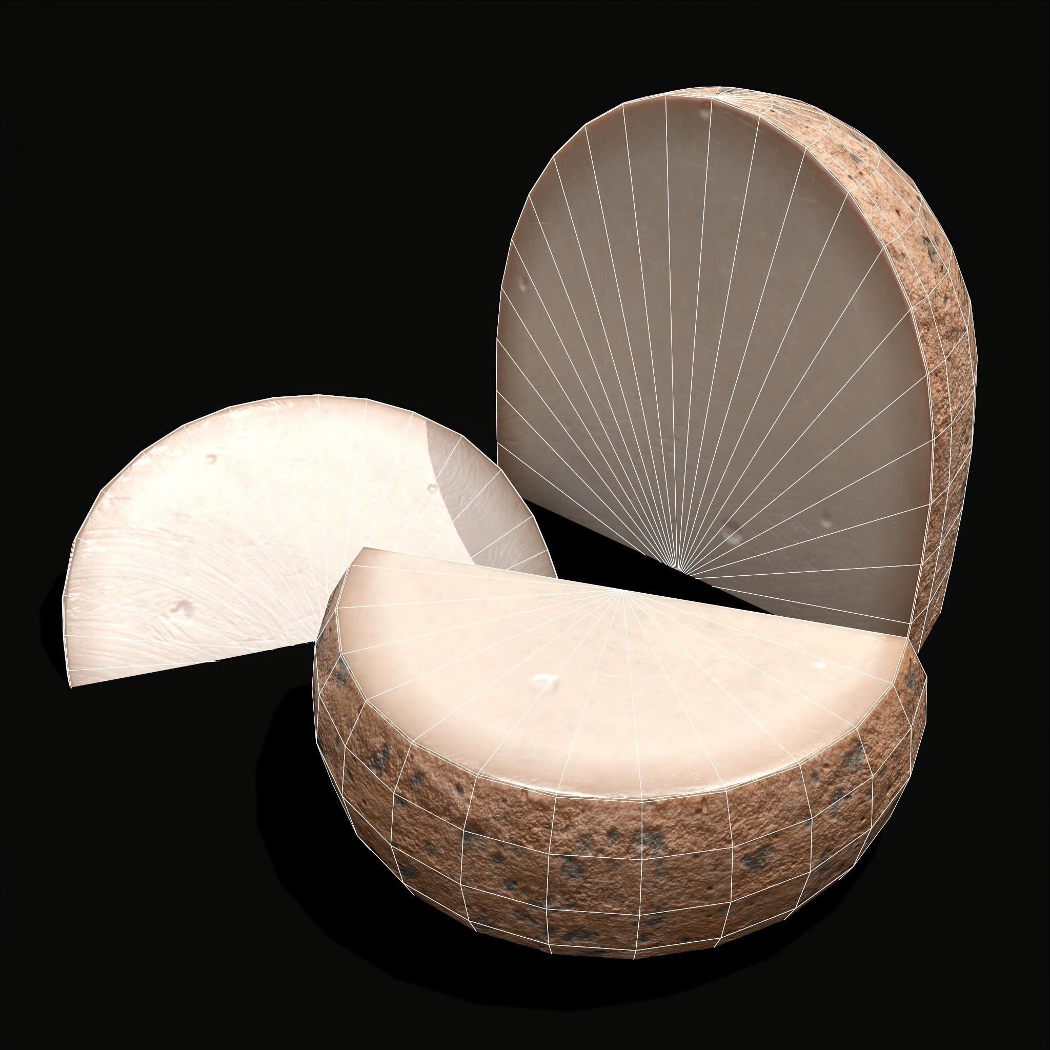Medium Gouda Cheese Chunks  Low-poly 3D model_4