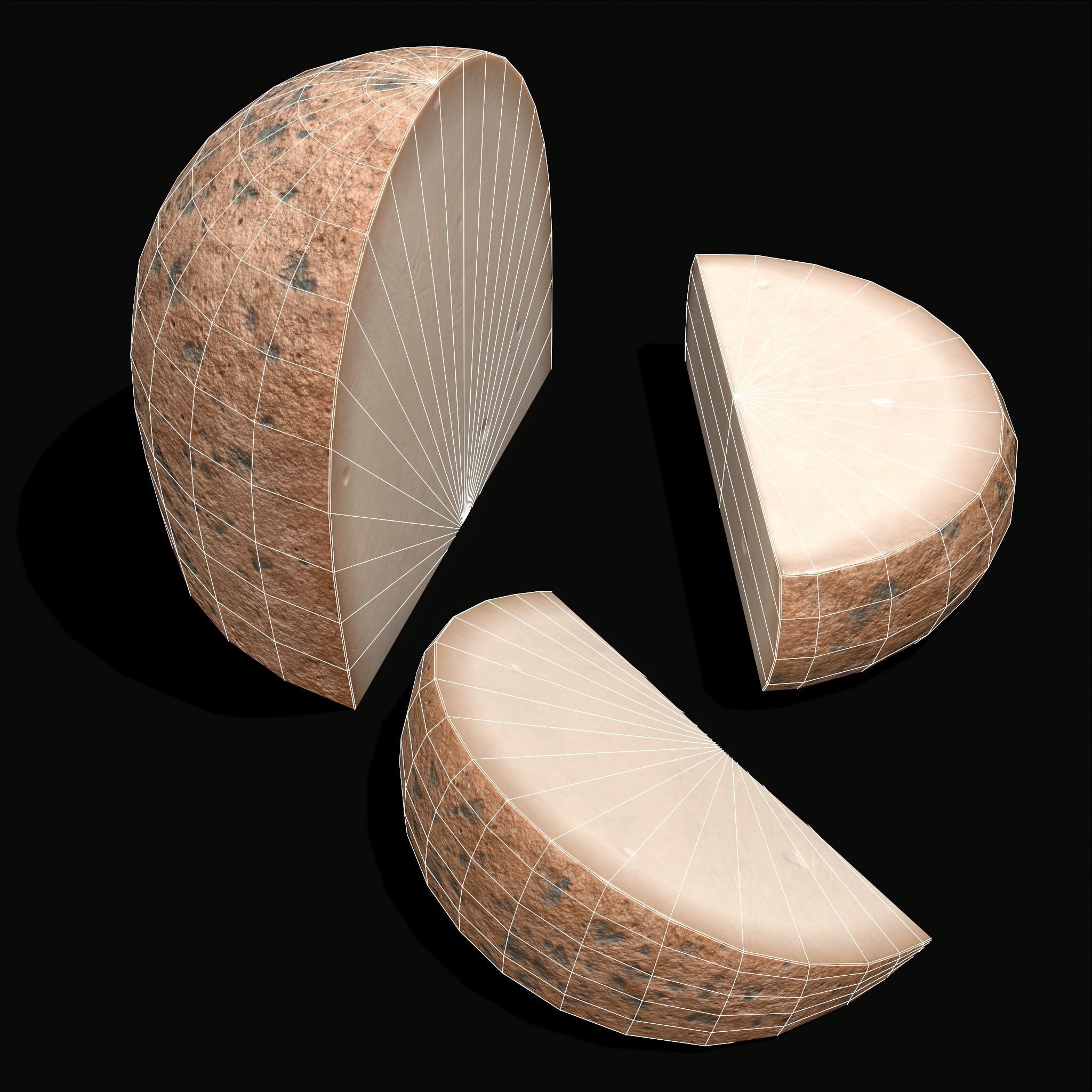 Medium Gouda Cheese Chunks  Low-poly 3D model_15