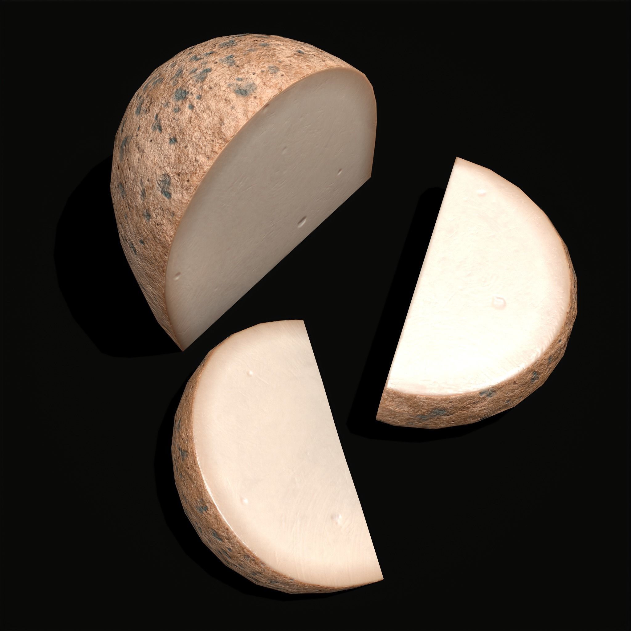 Medium Gouda Cheese Chunks  Low-poly 3D model_7