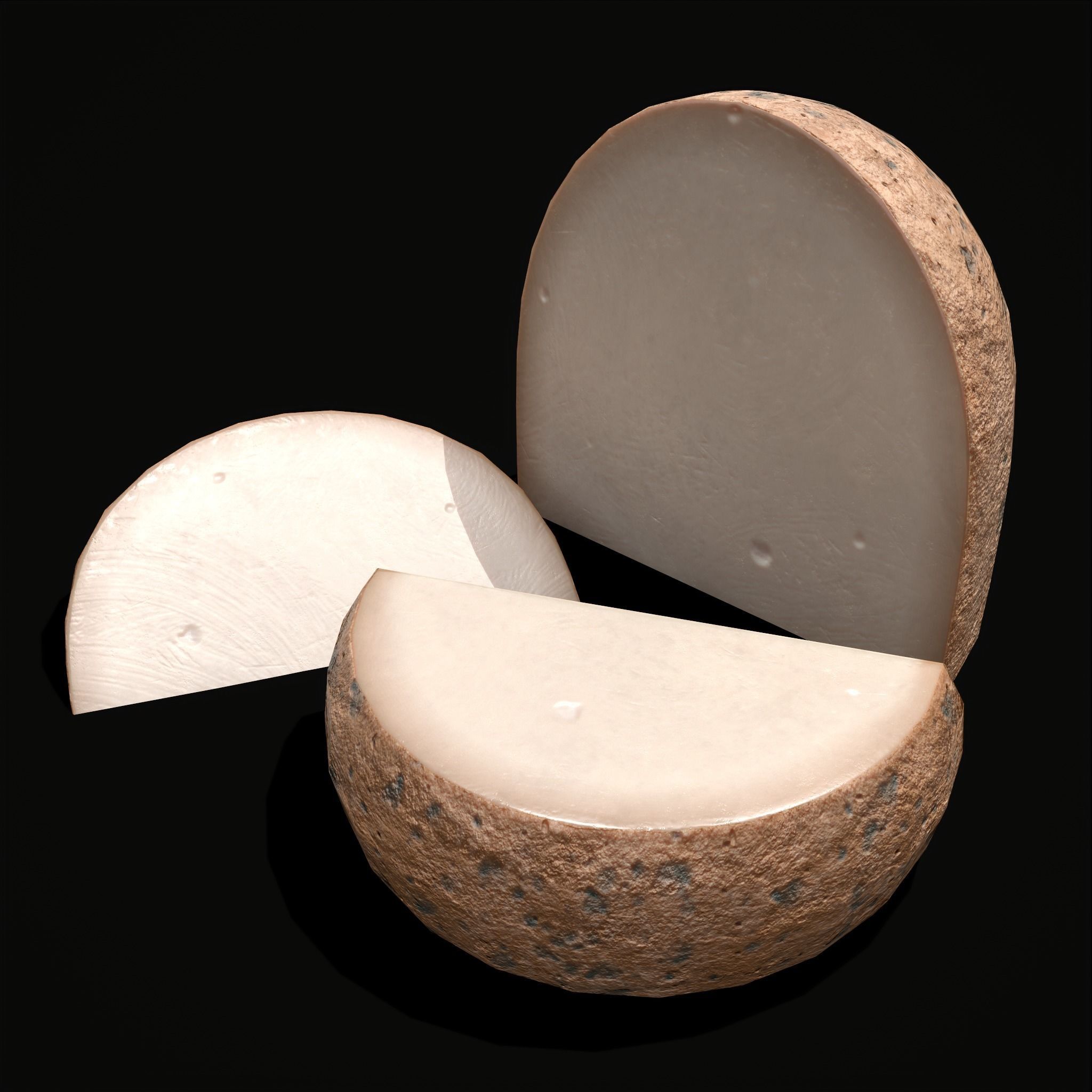 Medium Gouda Cheese Chunks  Low-poly 3D model_3