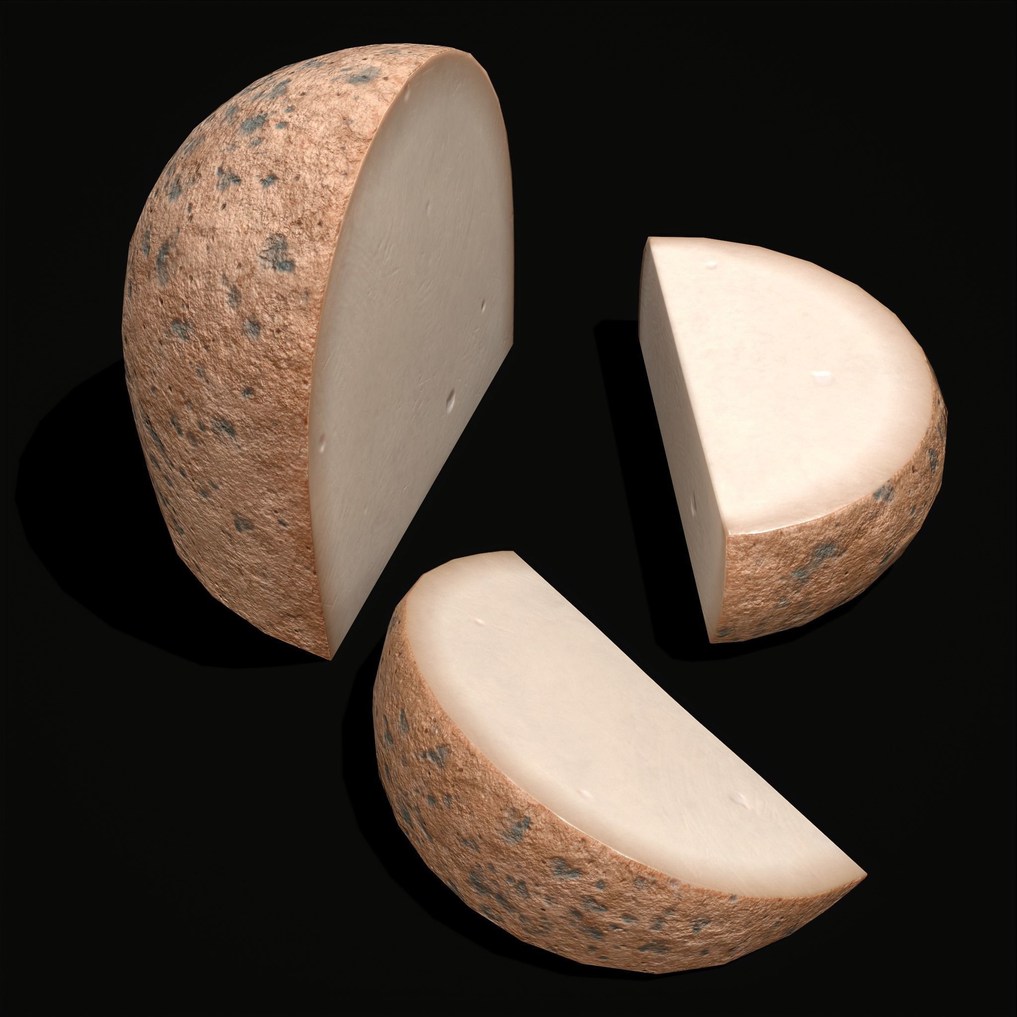 Medium Gouda Cheese Chunks  Low-poly 3D model_14