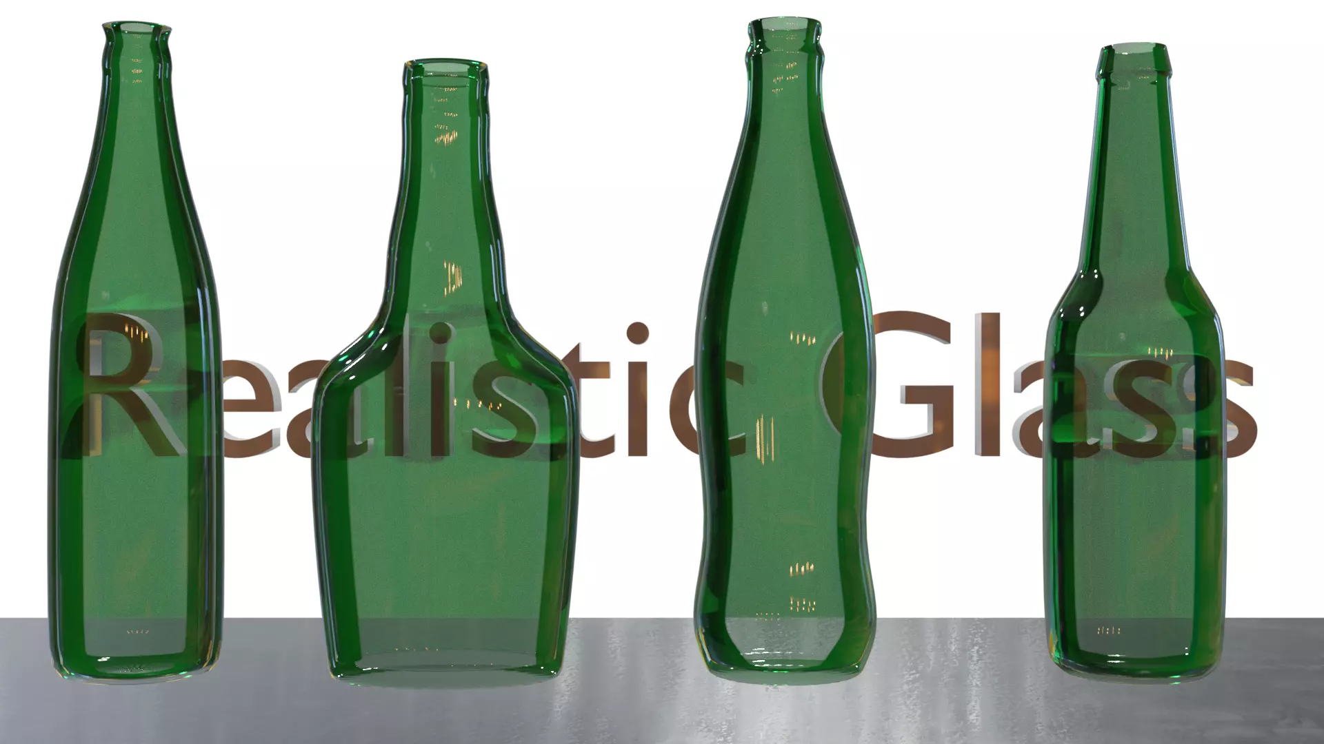 Bottles emerald glass milk bottle Low-poly 3D model_0