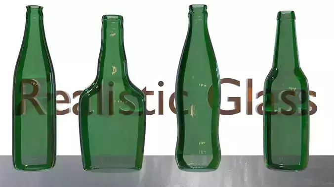 Bottles emerald glass milk bottle