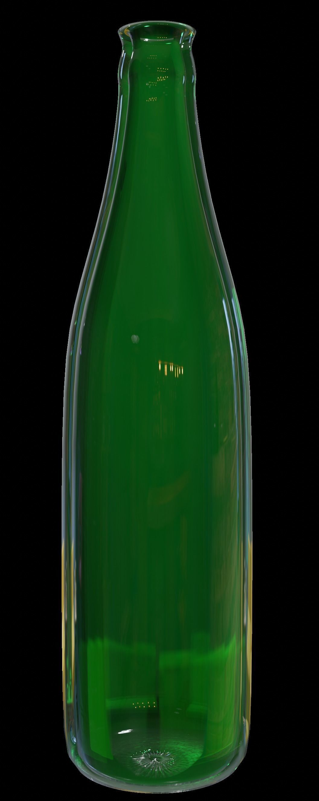 Bottles emerald glass milk bottle Low-poly 3D model_2