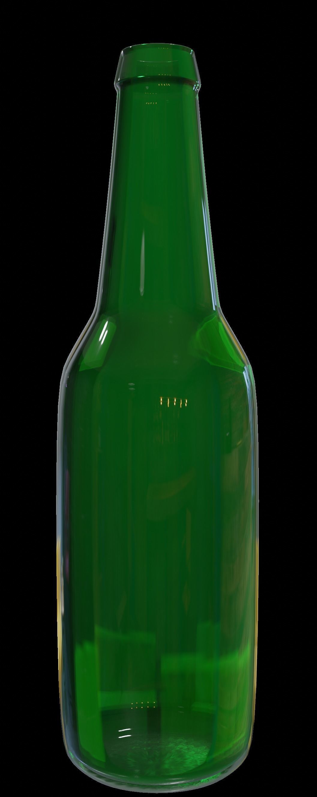 Bottles emerald glass milk bottle Low-poly 3D model_5