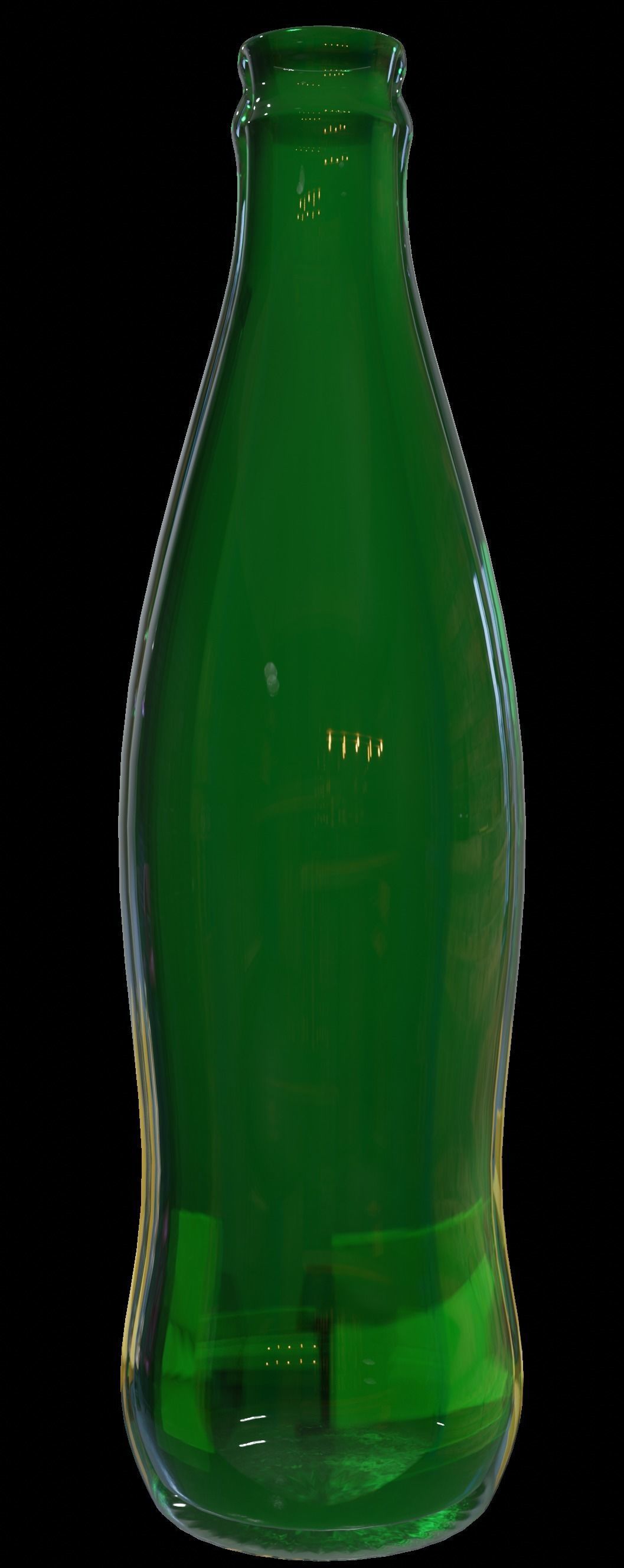 Bottles emerald glass milk bottle Low-poly 3D model_4