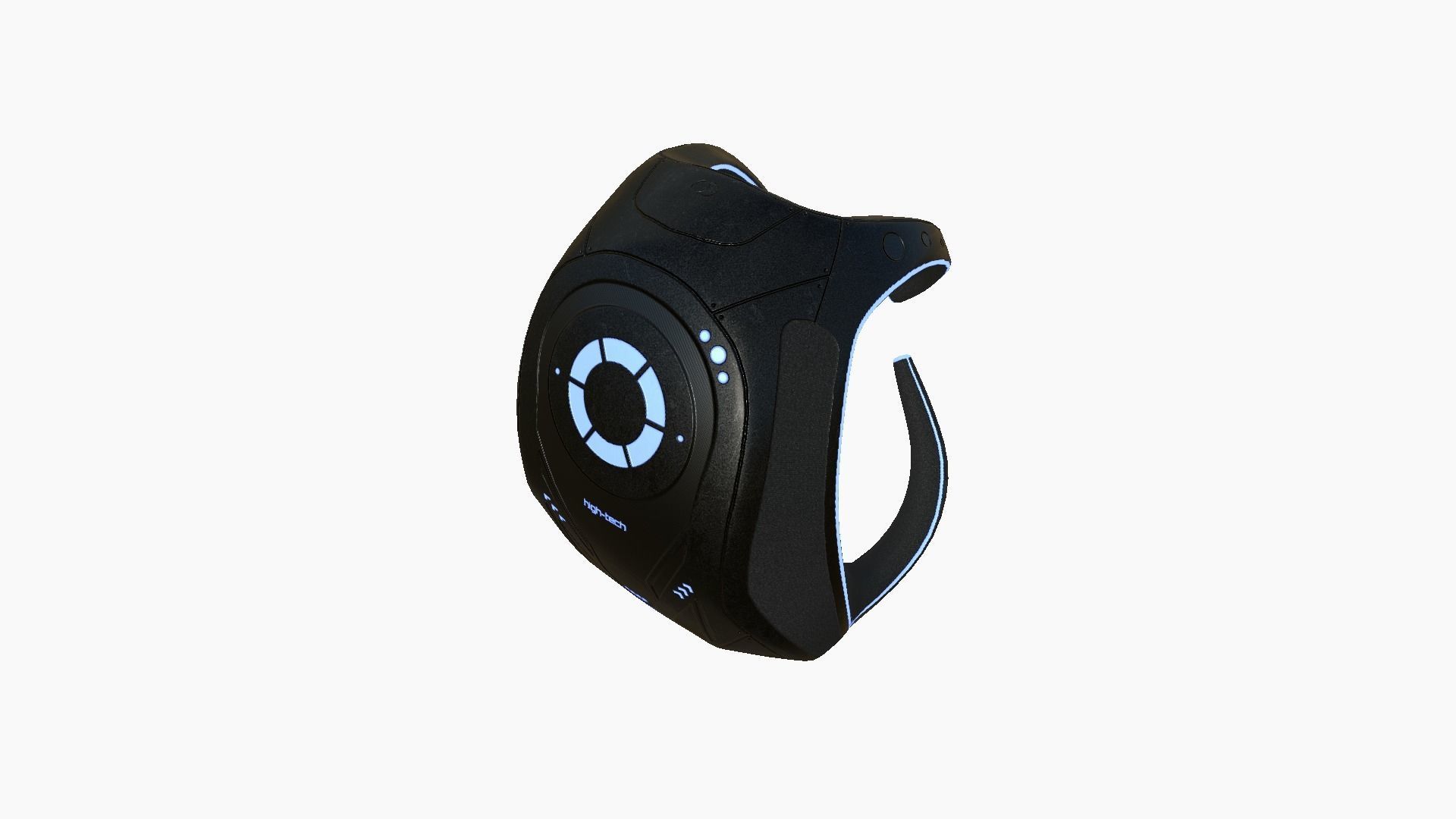 SciFi Backpack G09 Black Blue - Fashion Character Design Low-poly 3D model_4