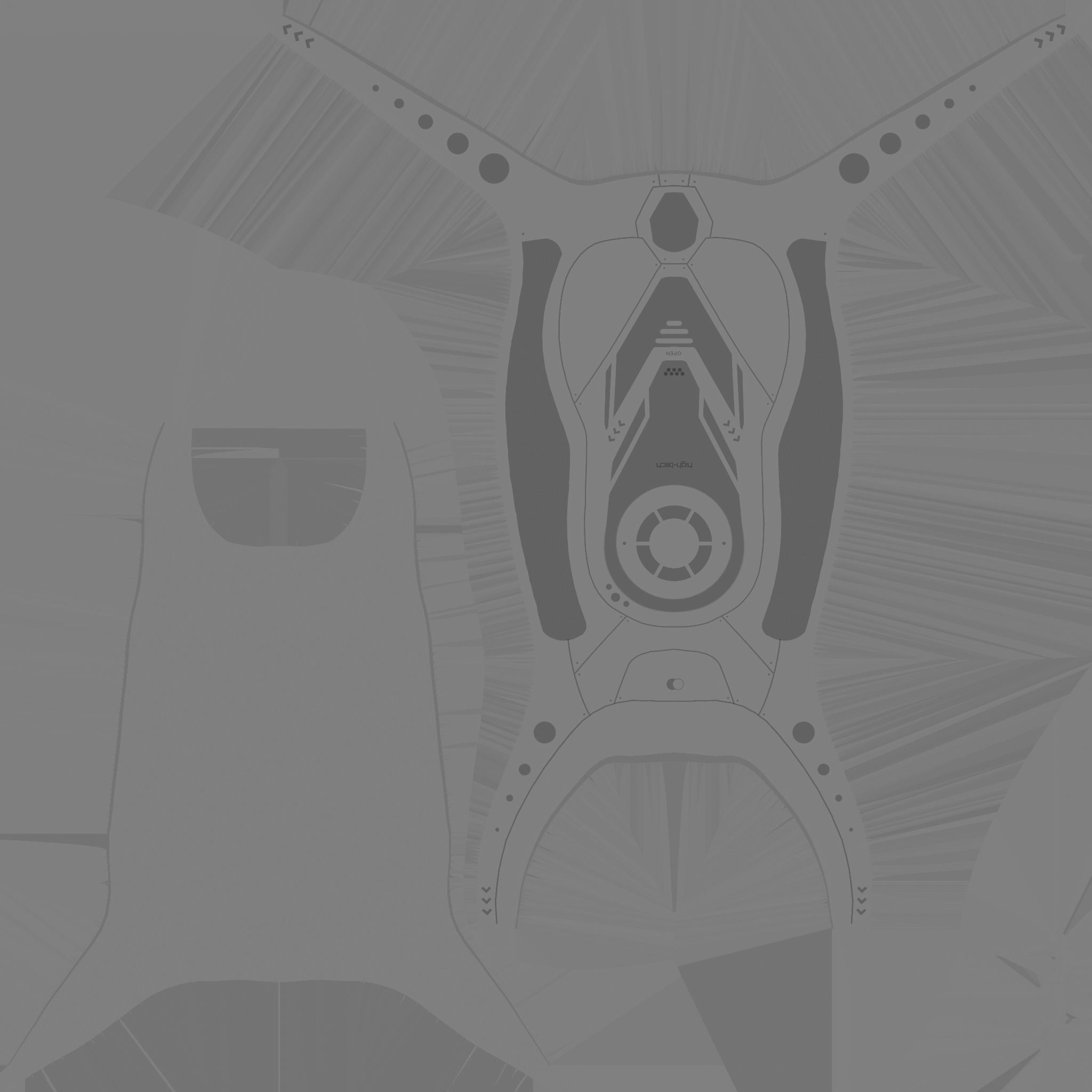 SciFi Backpack G09 Black Blue - Fashion Character Design Low-poly 3D model_24