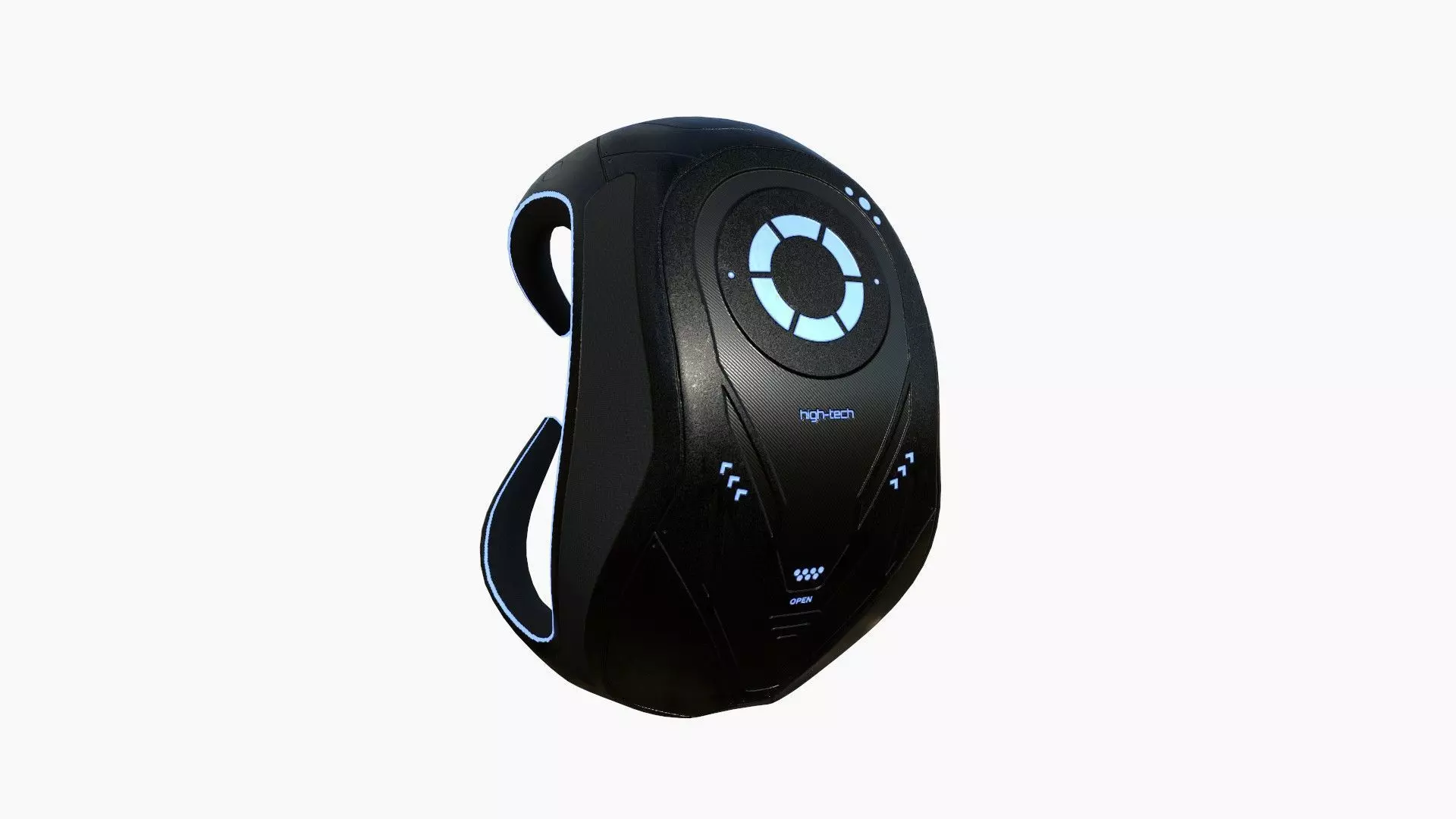 SciFi Backpack G09 Black Blue - Fashion Character Design Low-poly 3D model_0