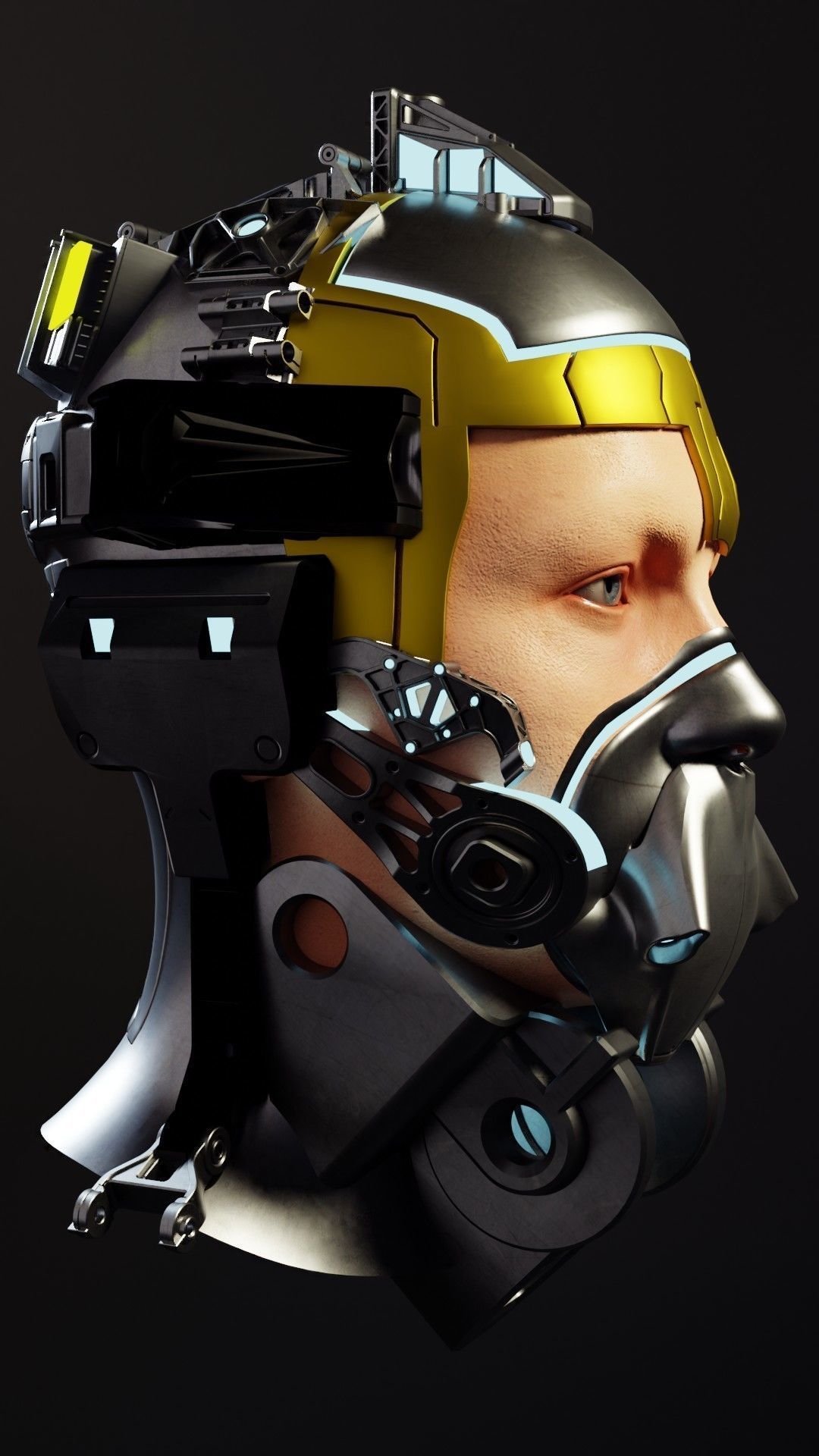 Sci-fi Character Cyborg 001 3D model_1