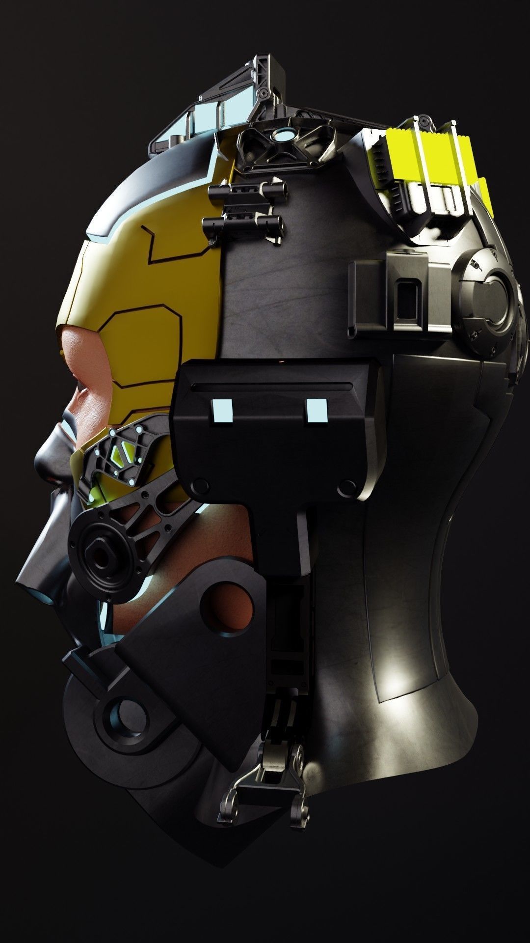 Sci-fi Character Cyborg 001 3D model_6