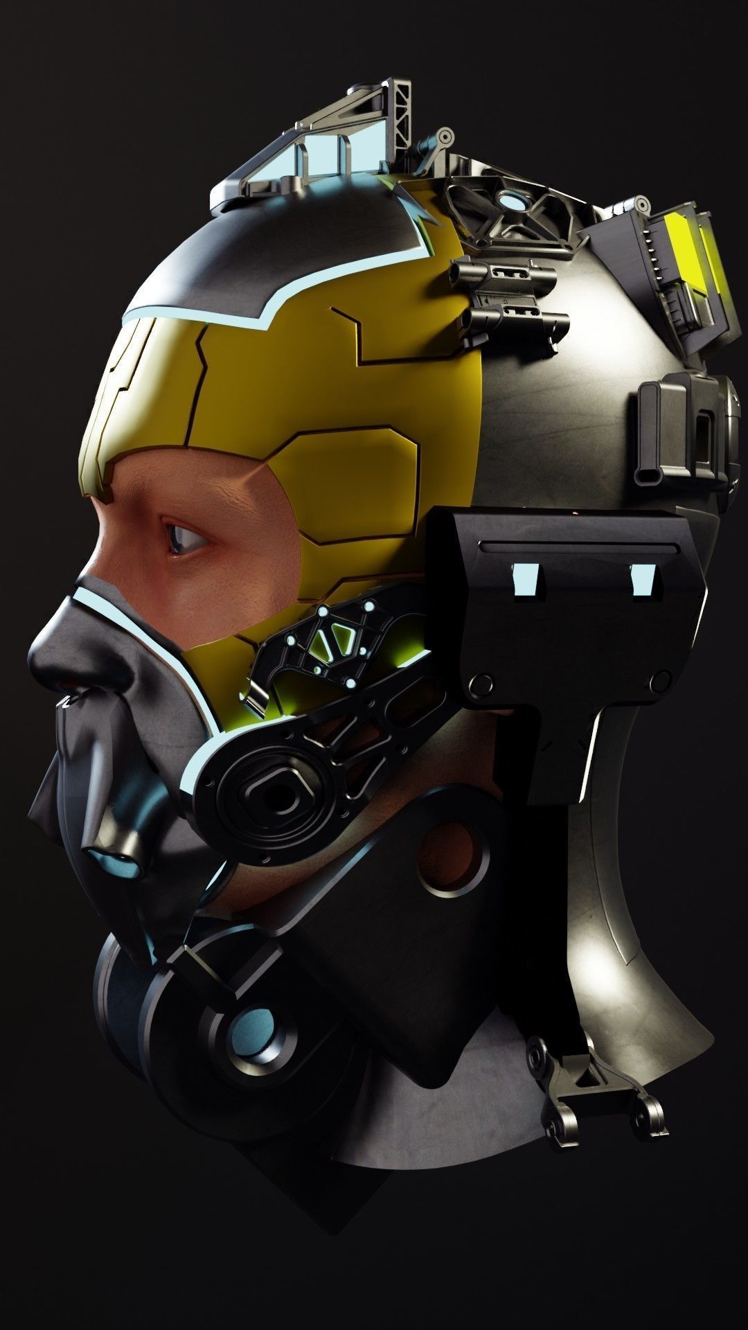 Sci-fi Character Cyborg 001 3D model_7