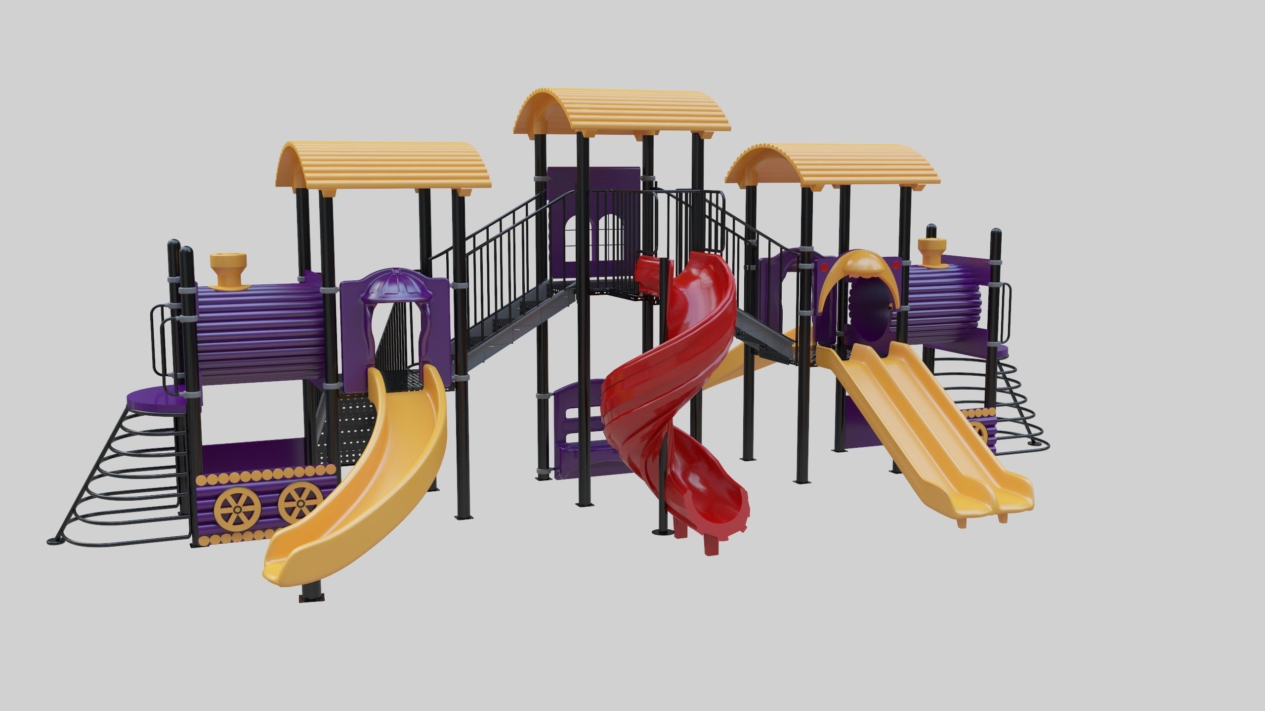 Train Style  Playground 5 Low-poly 3D model_19