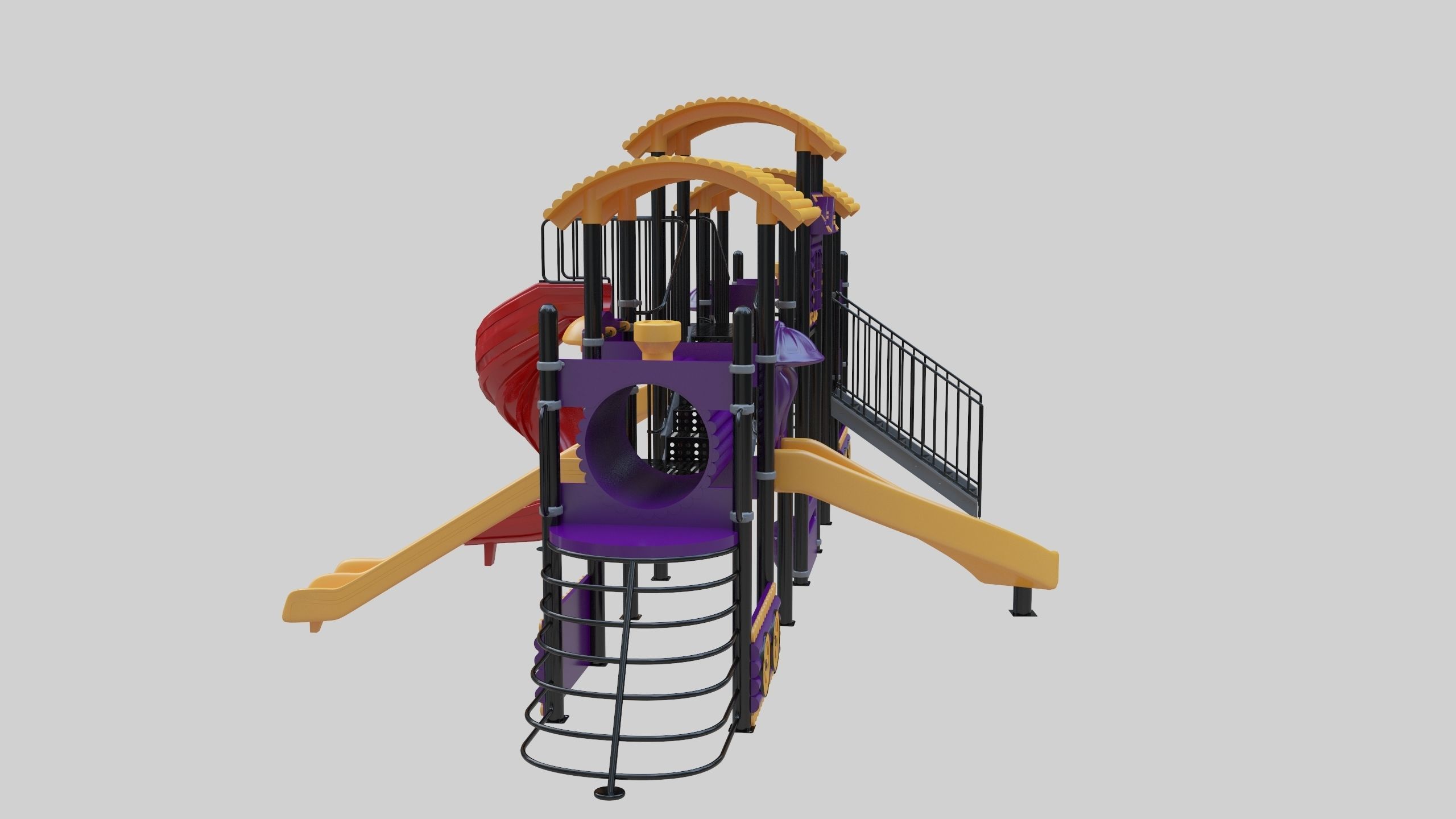 Train Style  Playground 5 Low-poly 3D model_8