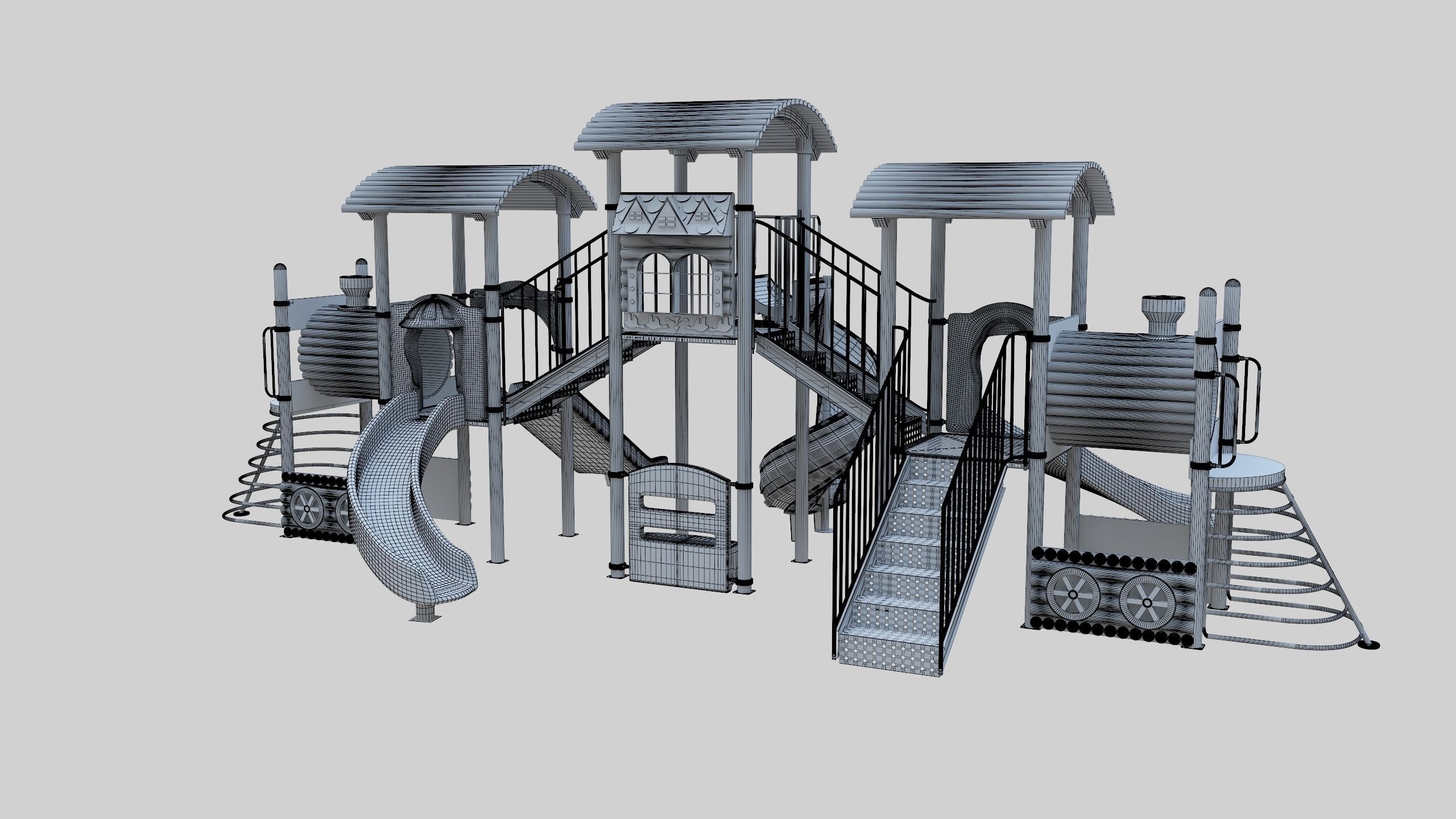 Train Style  Playground 5 Low-poly 3D model_39
