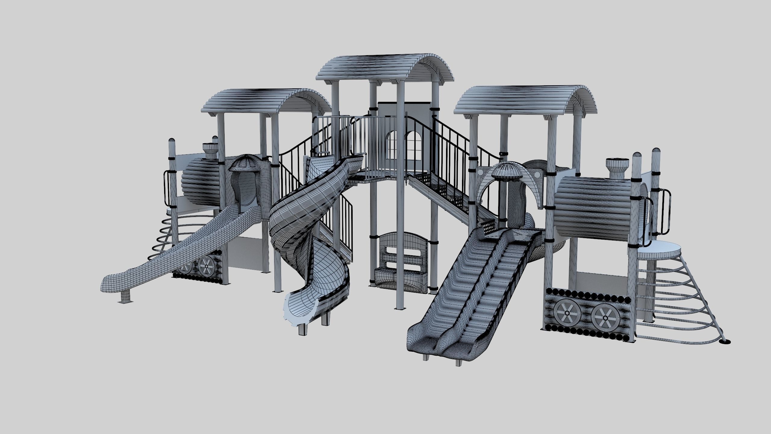 Train Style  Playground 5 Low-poly 3D model_49
