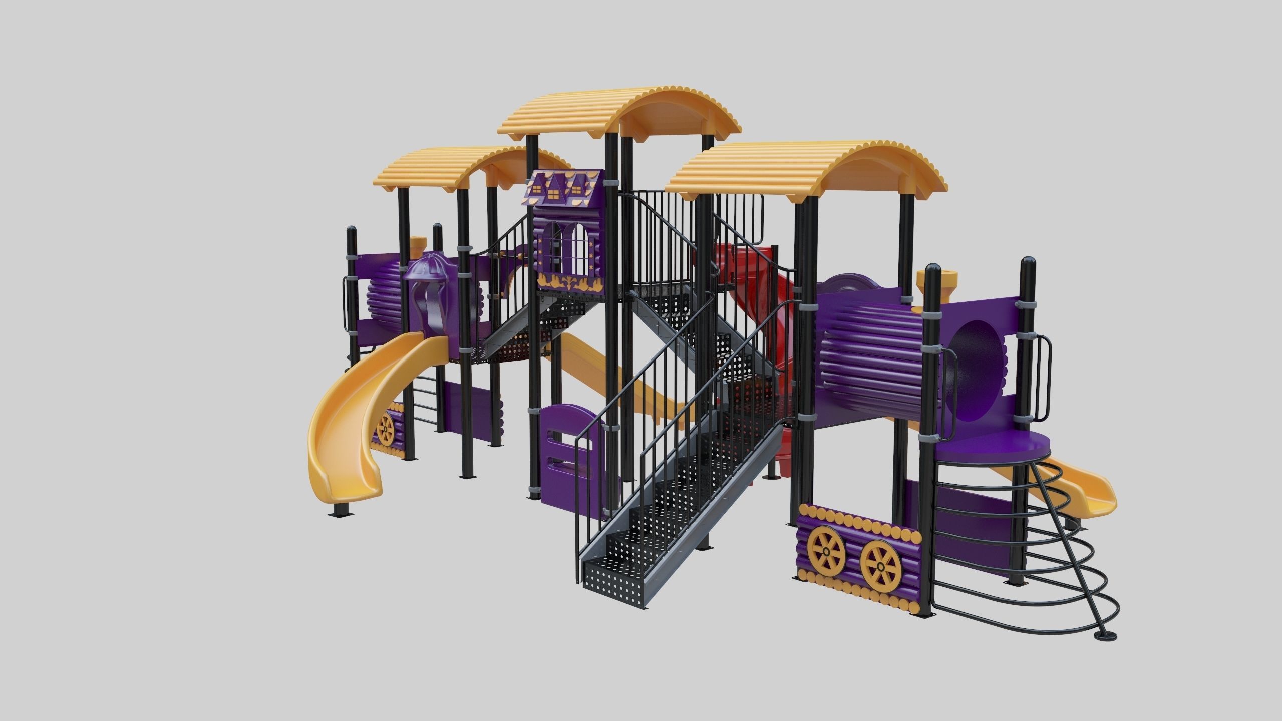 Train Style  Playground 5 Low-poly 3D model_14