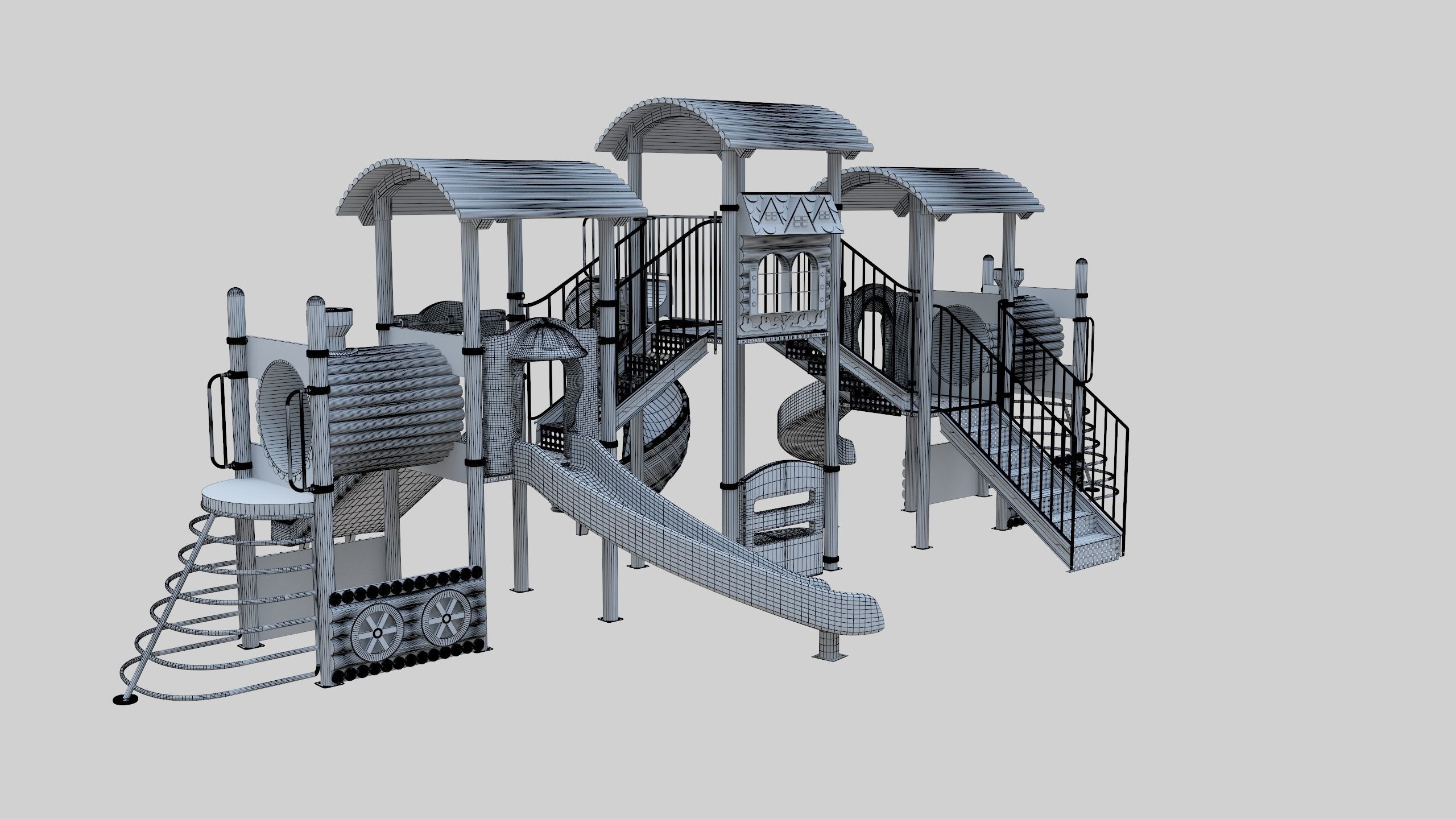 Train Style  Playground 5 Low-poly 3D model_36