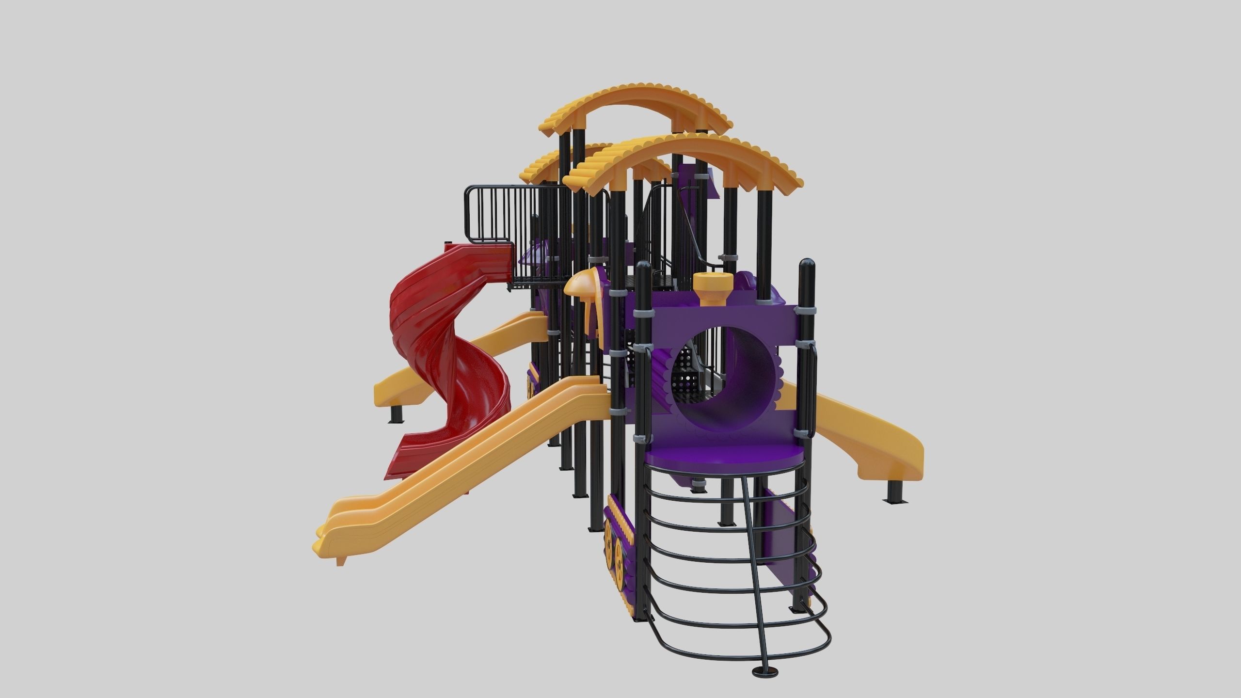 Train Style  Playground 5 Low-poly 3D model_7