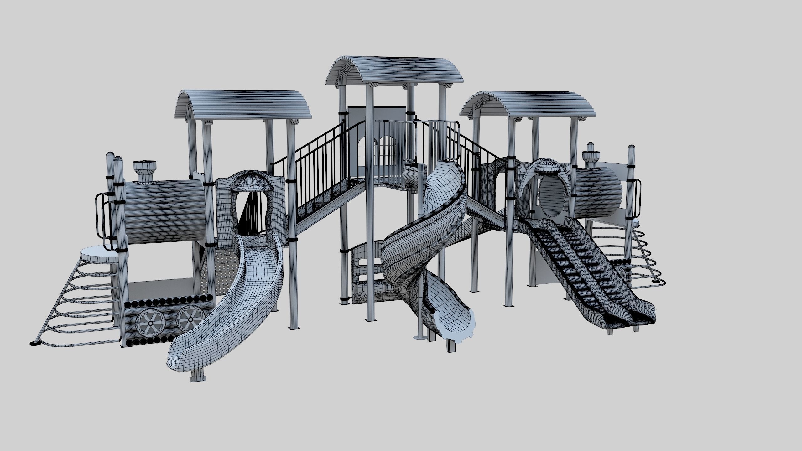 Train Style  Playground 5 Low-poly 3D model_45