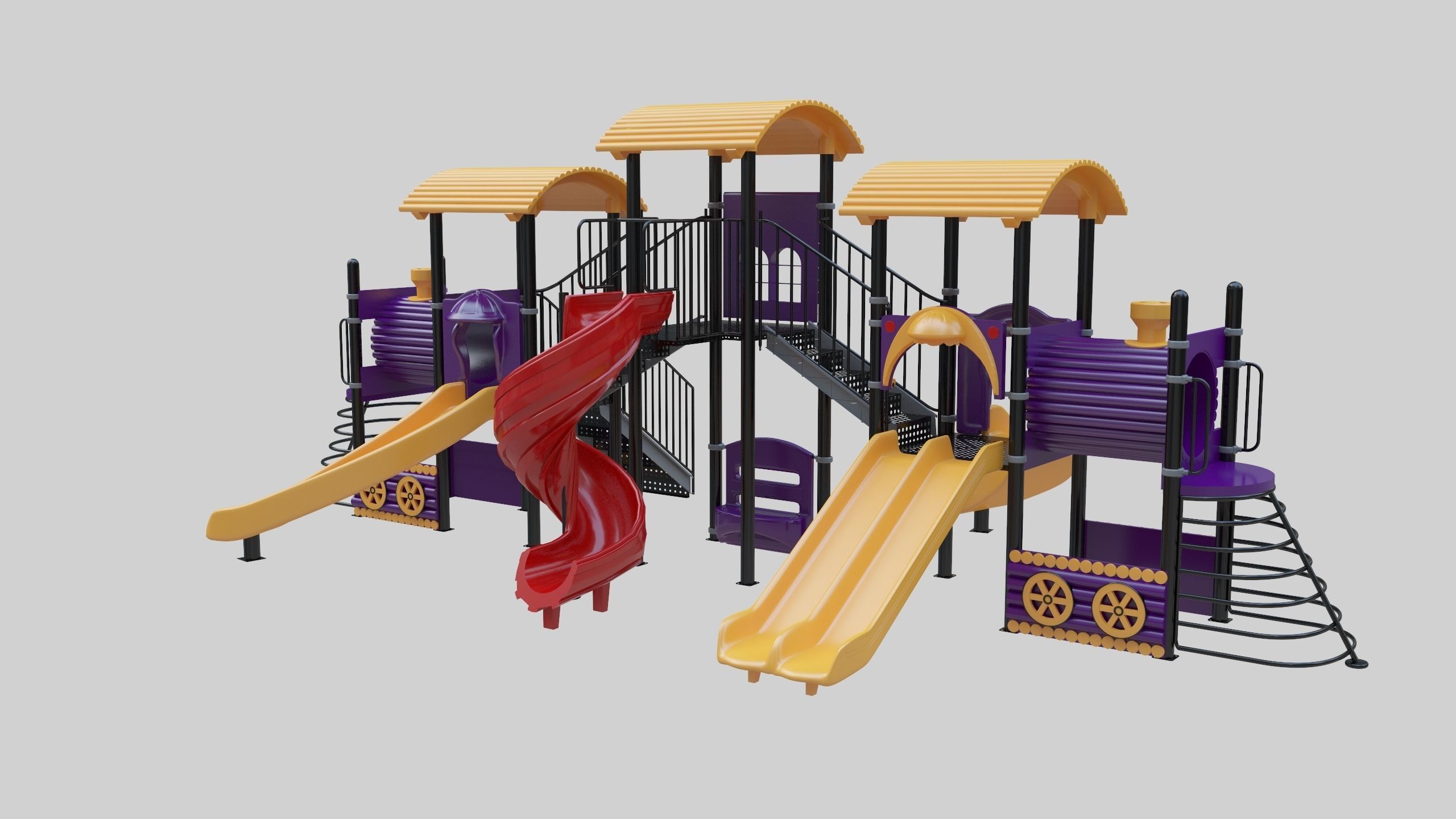 Train Style  Playground 5 Low-poly 3D model_24