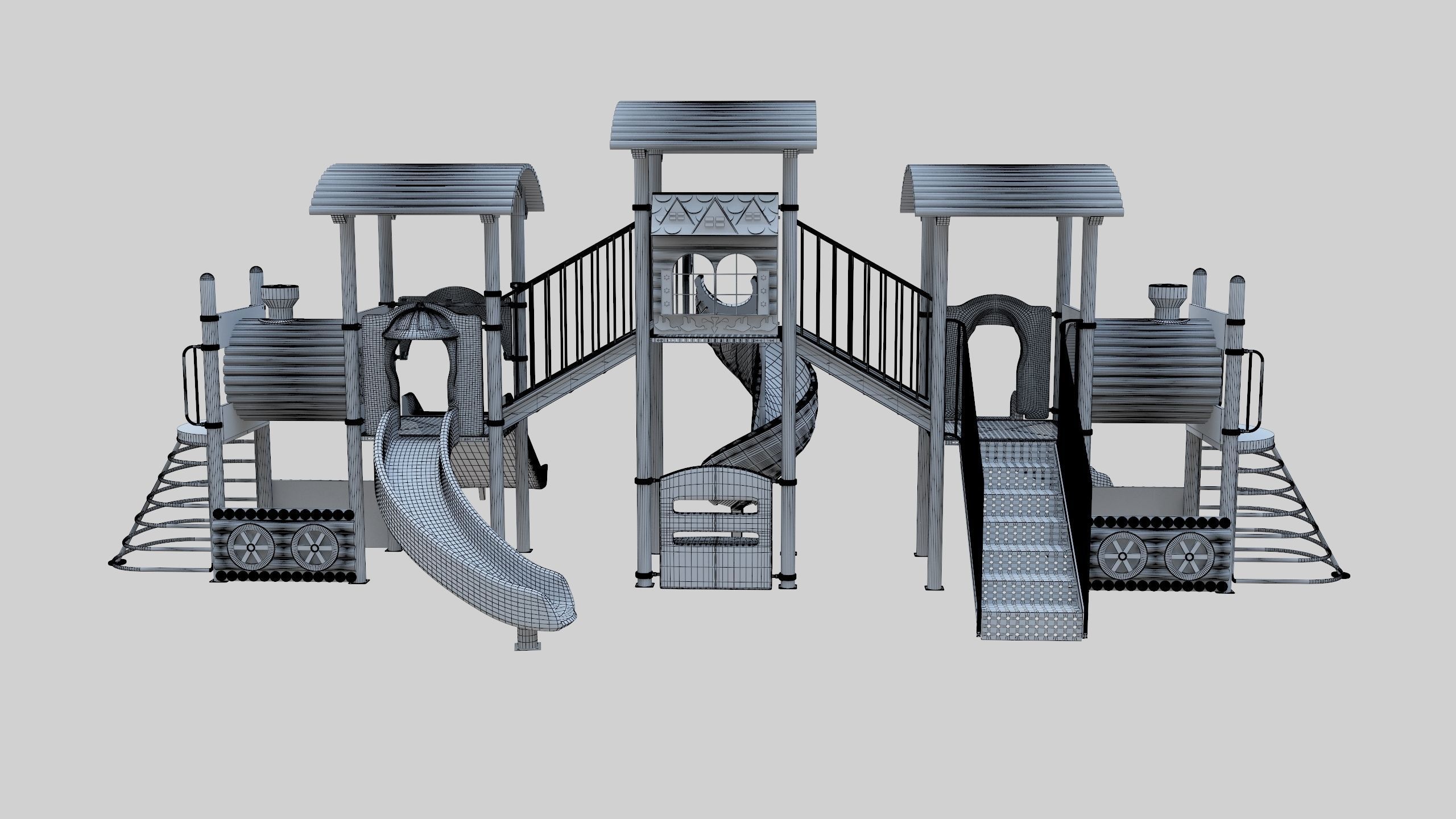 Train Style  Playground 5 Low-poly 3D model_38