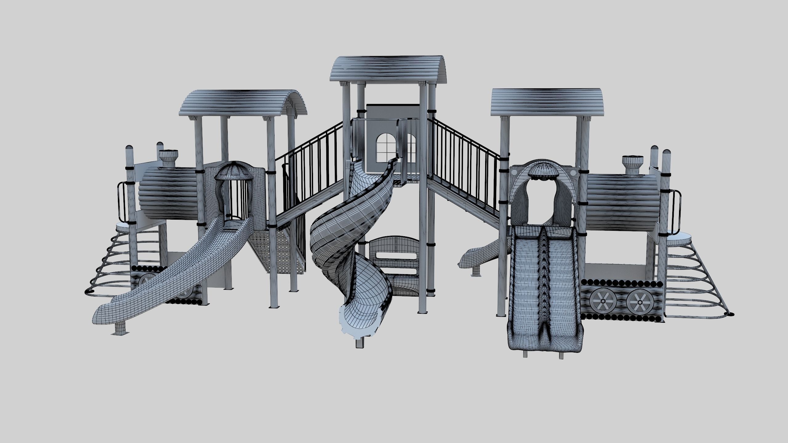 Train Style  Playground 5 Low-poly 3D model_47