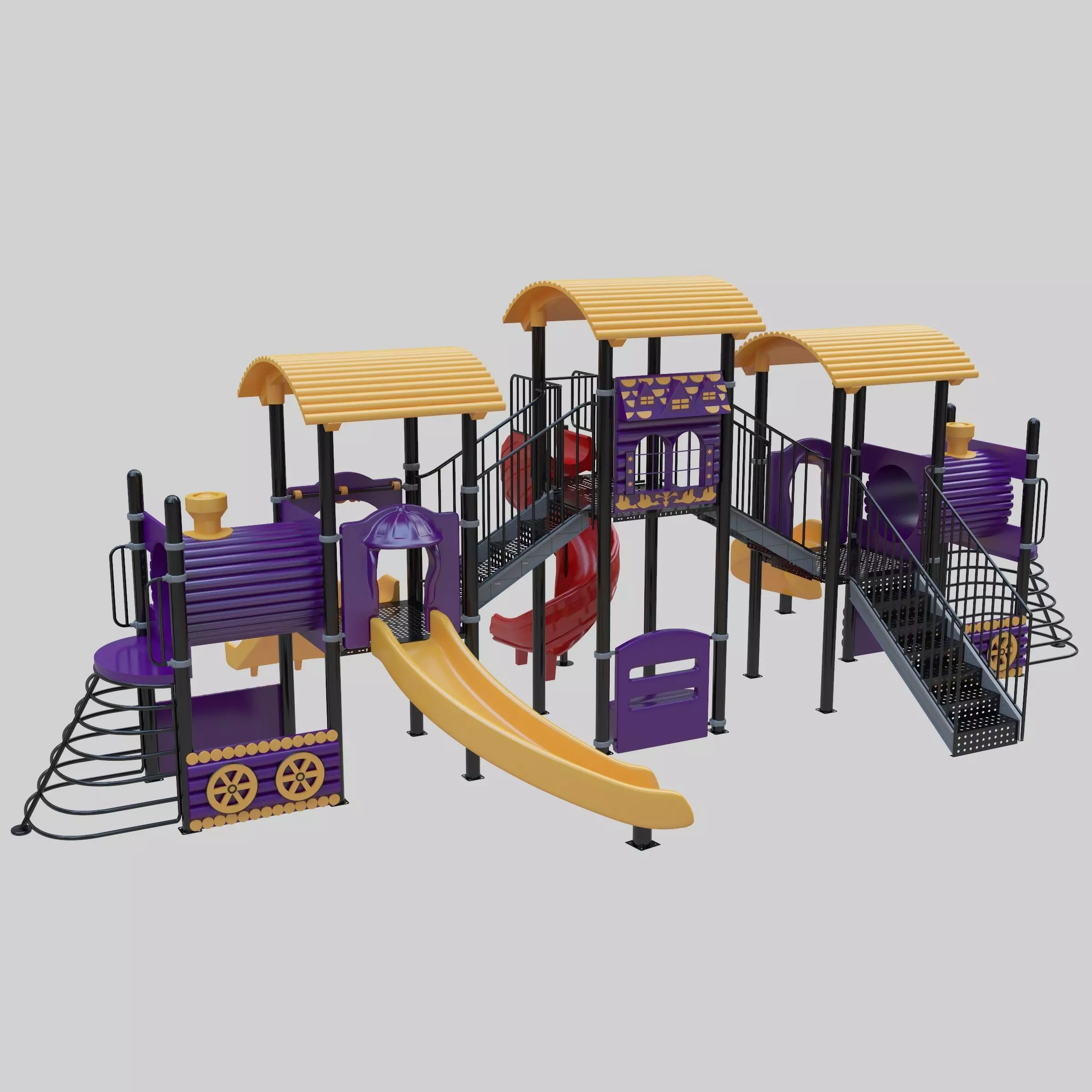 Train Style  Playground 5 Low-poly 3D model_0