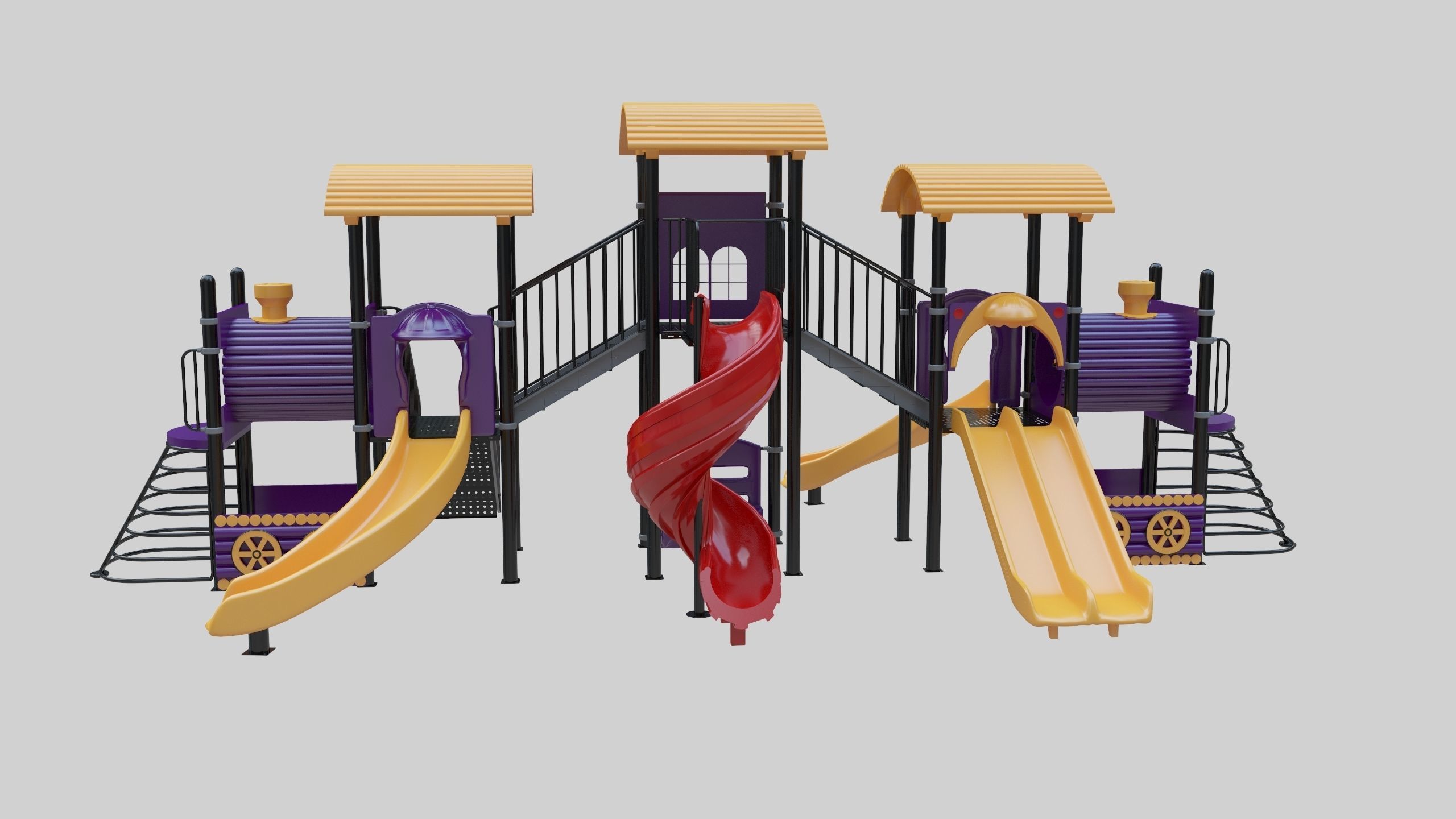 Train Style  Playground 5 Low-poly 3D model_20