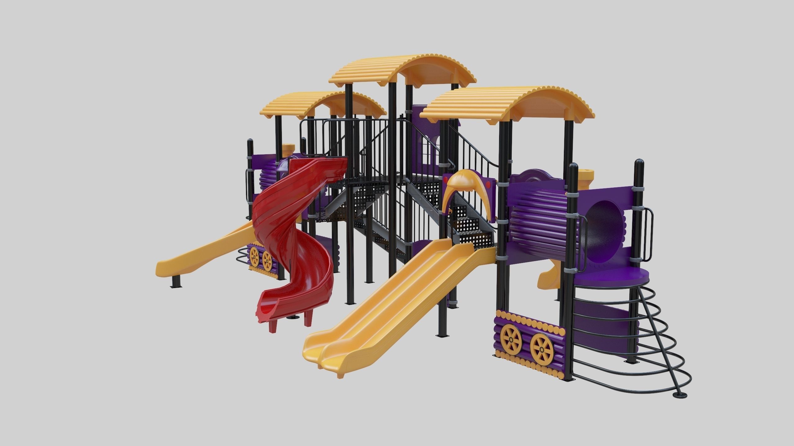 Train Style  Playground 5 Low-poly 3D model_5