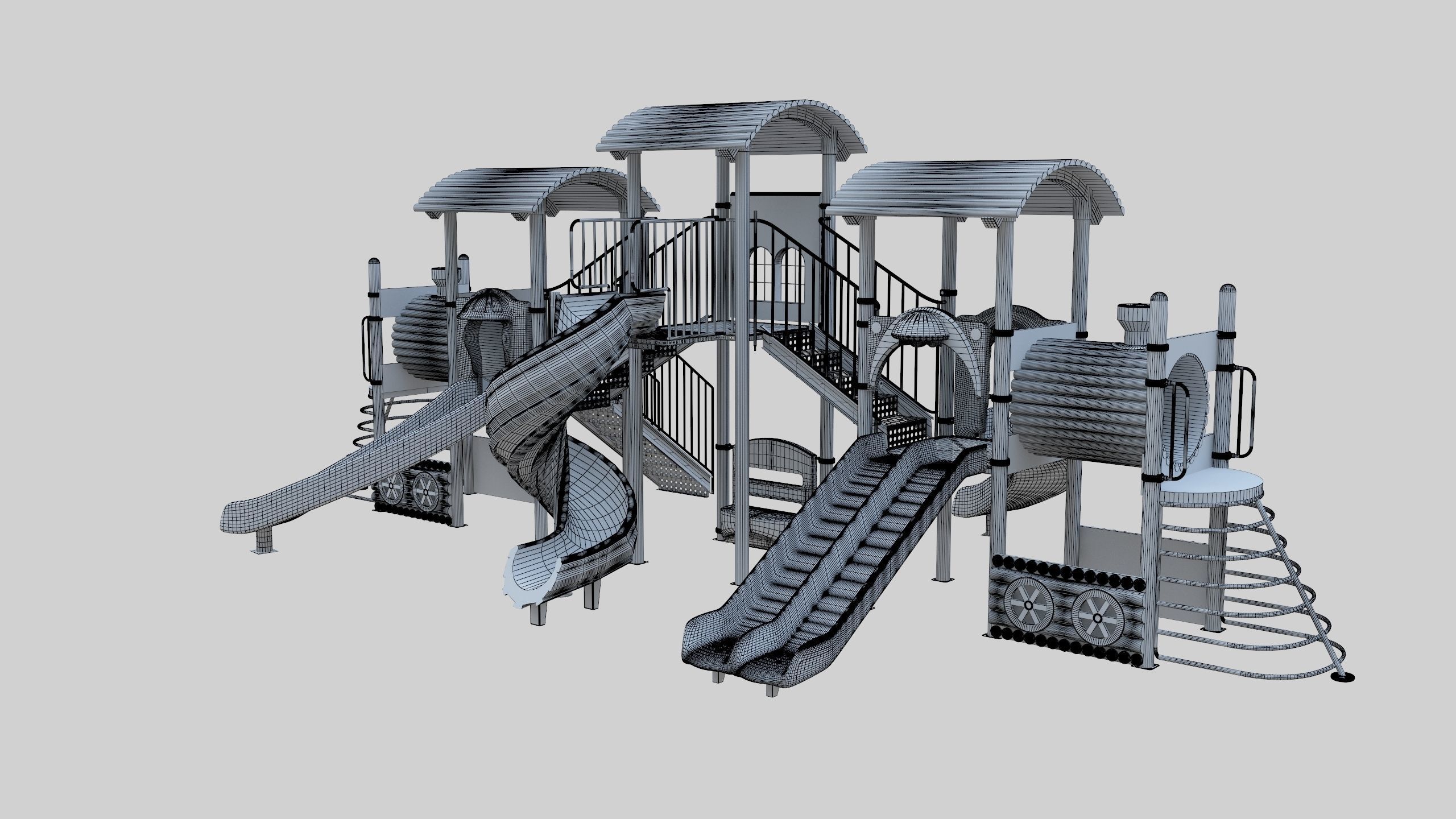 Train Style  Playground 5 Low-poly 3D model_29