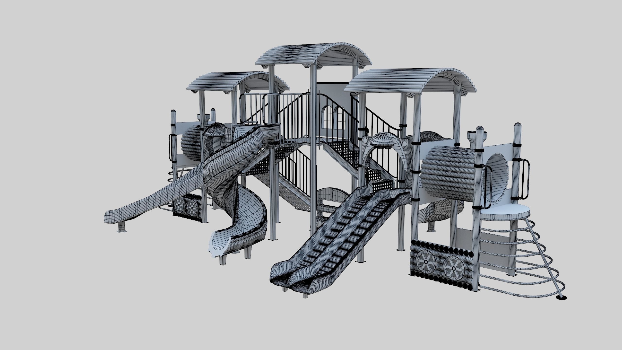 Train Style  Playground 5 Low-poly 3D model_30