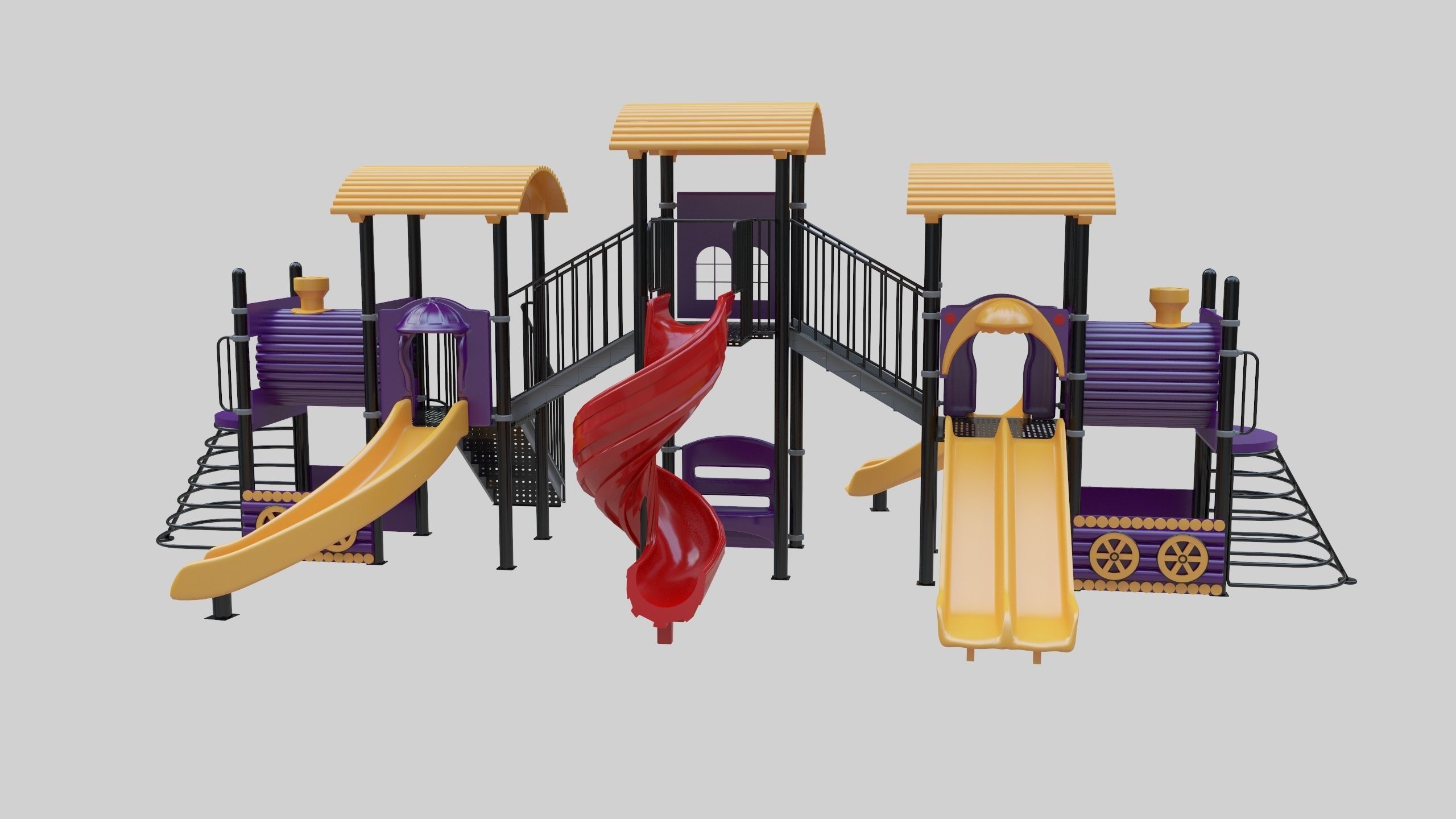 Train Style  Playground 5 Low-poly 3D model_21