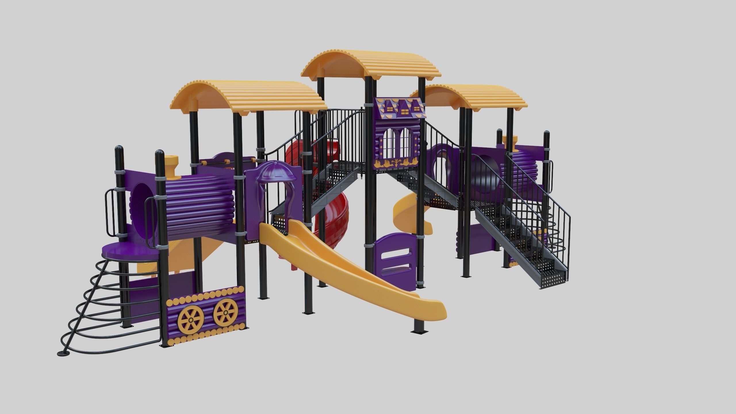 Train Style  Playground 5 Low-poly 3D model_10