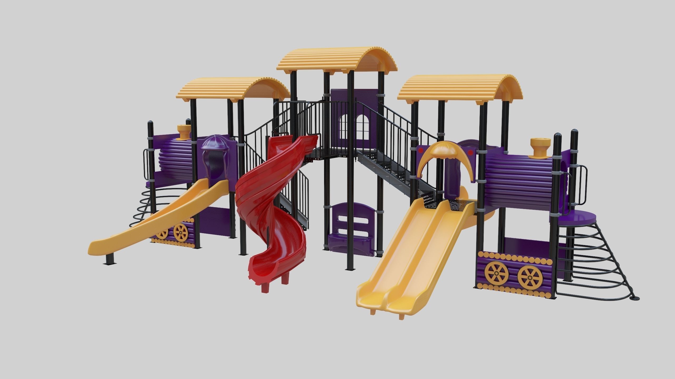 Train Style  Playground 5 Low-poly 3D model_23