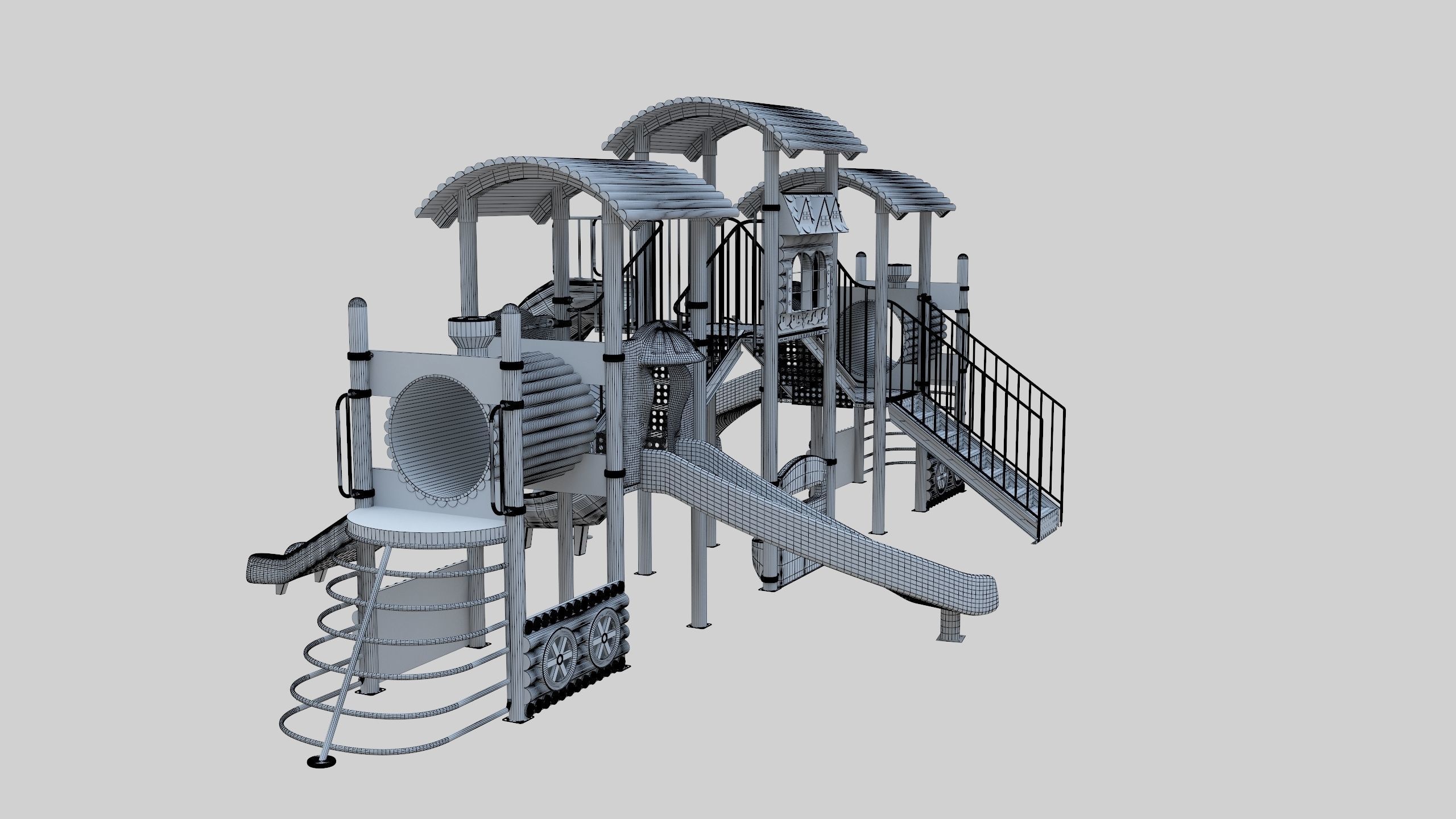 Train Style  Playground 5 Low-poly 3D model_35