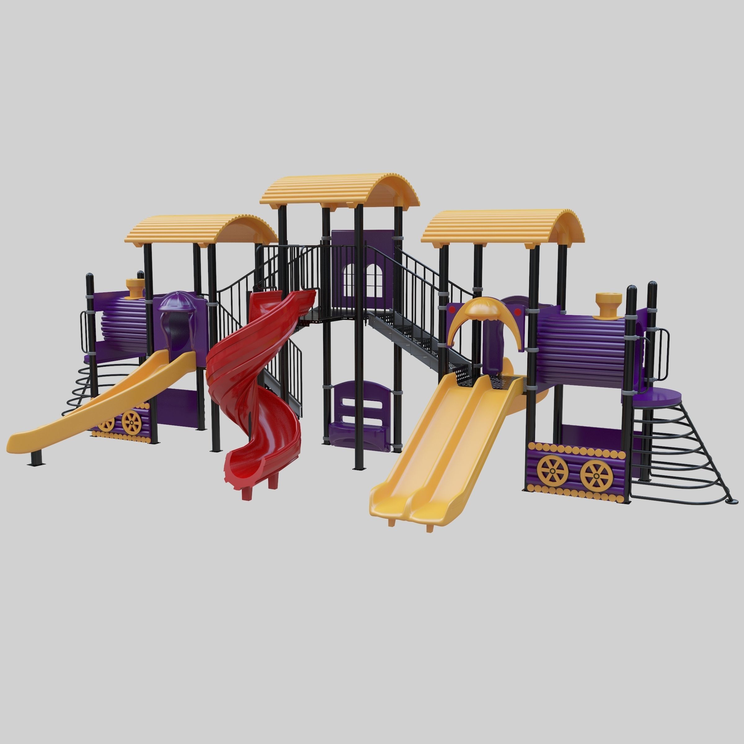 Train Style  Playground 5 Low-poly 3D model_1