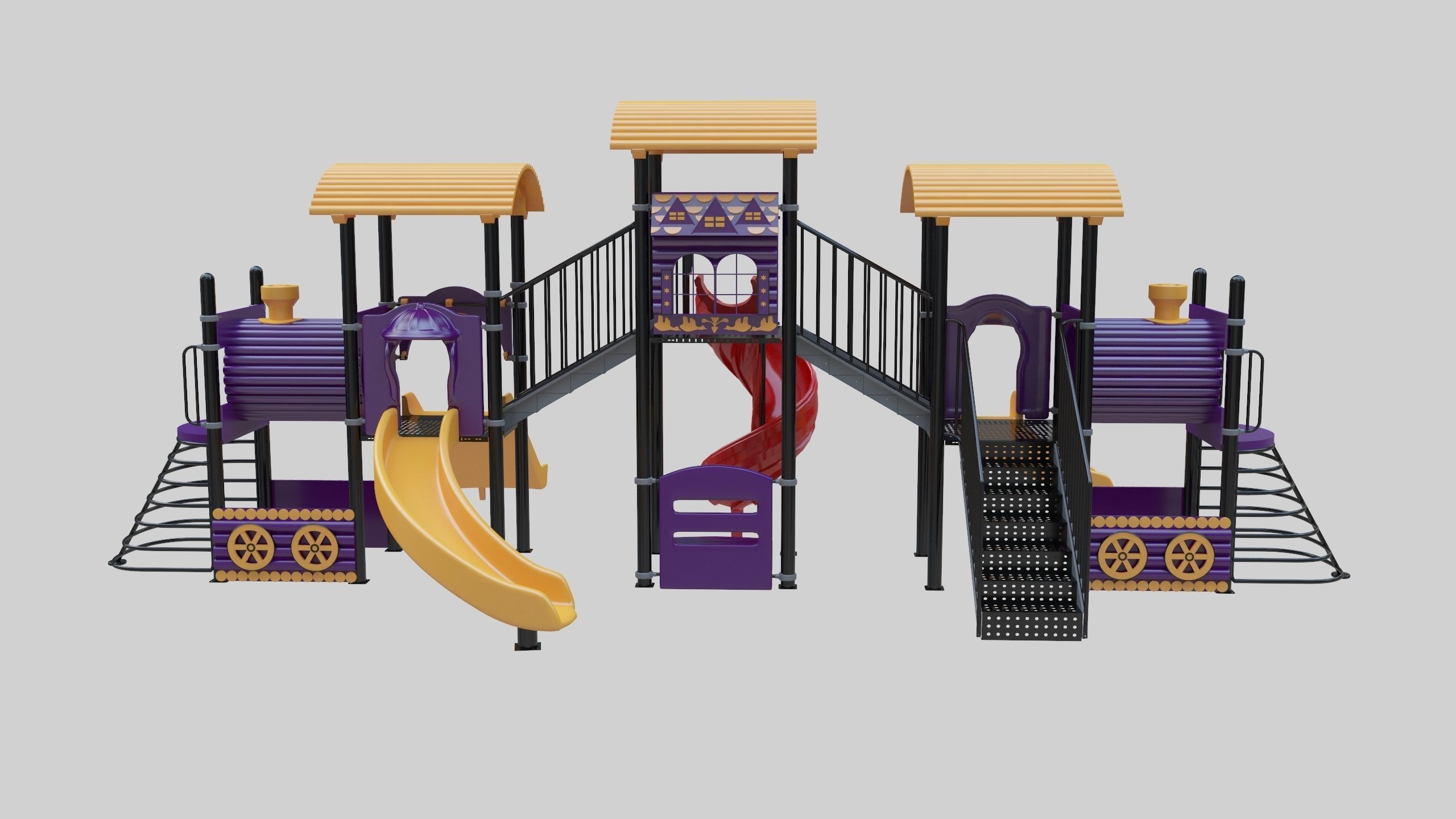 Train Style  Playground 5 Low-poly 3D model_12