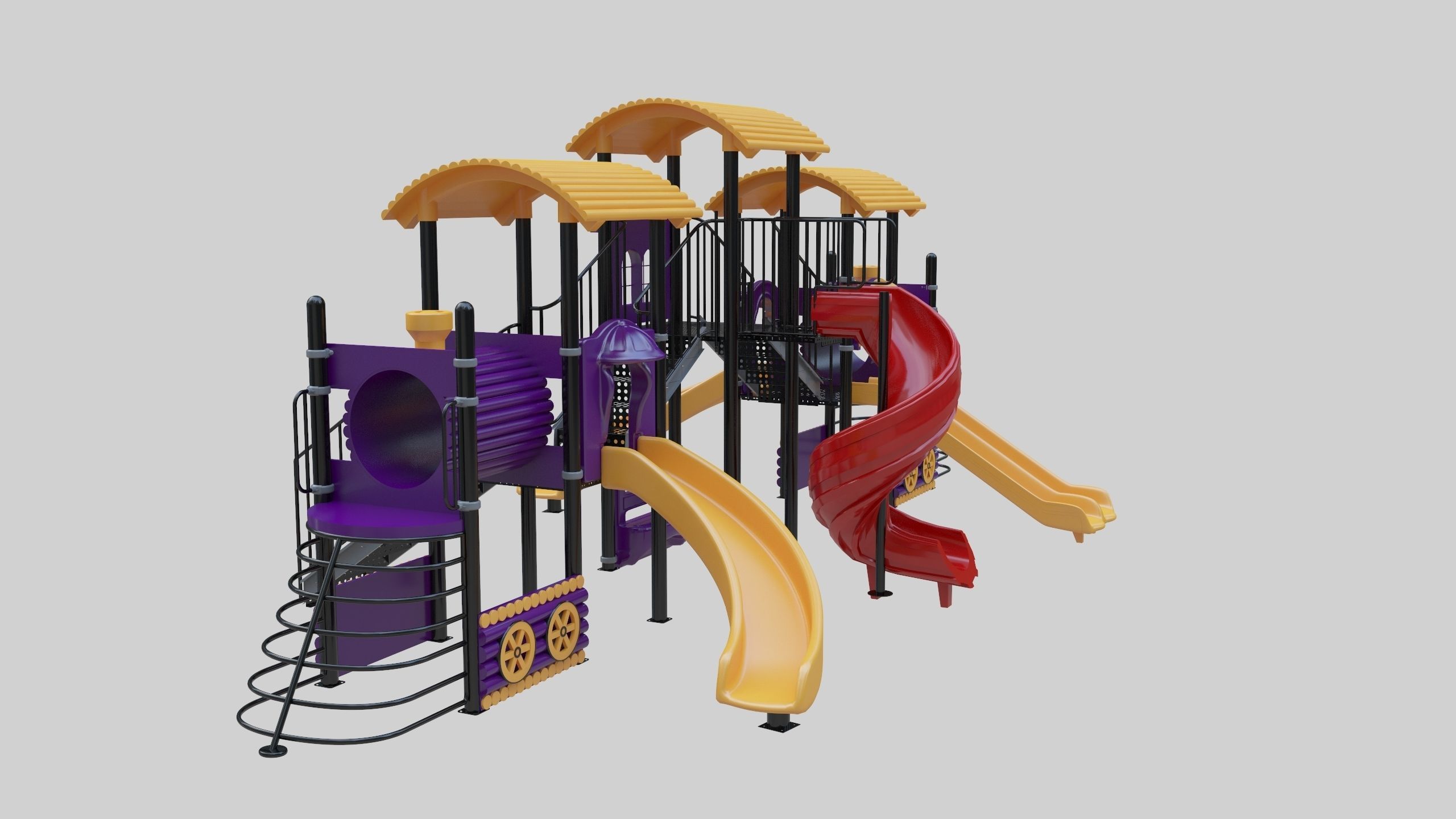 Train Style  Playground 5 Low-poly 3D model_17