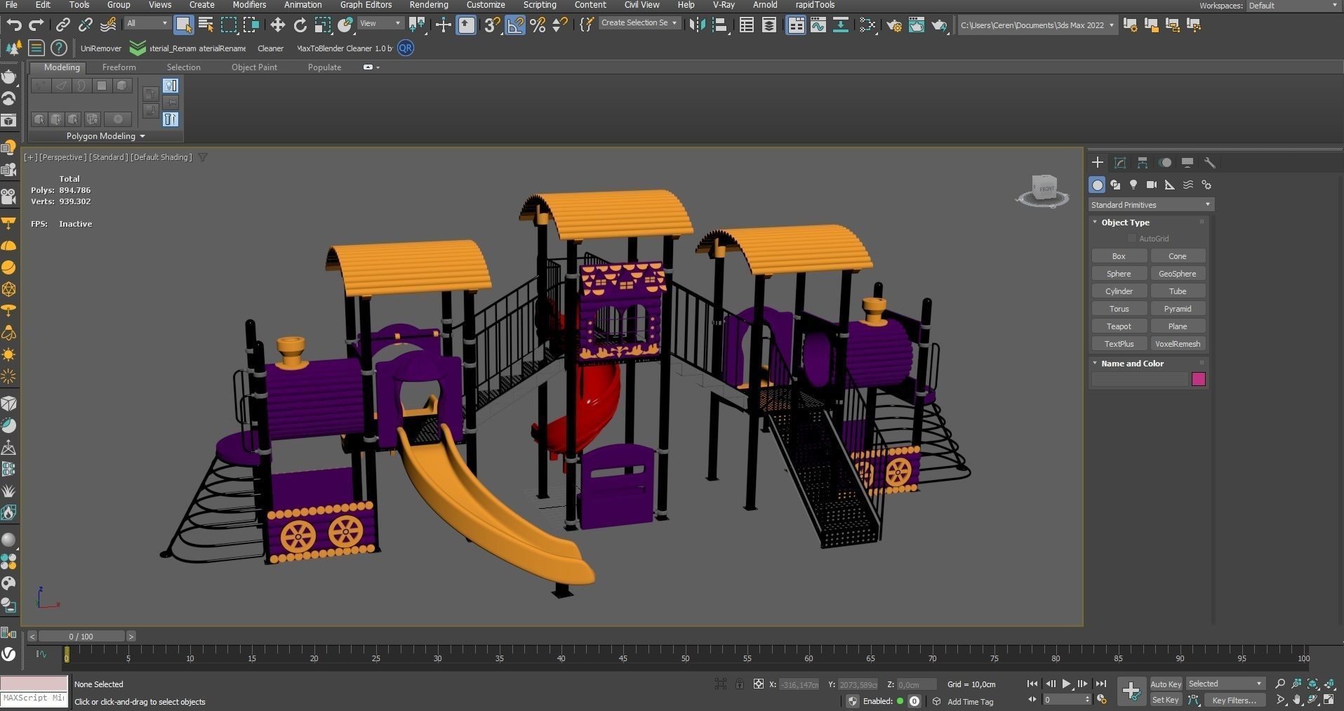 Train Style  Playground 5 Low-poly 3D model_26