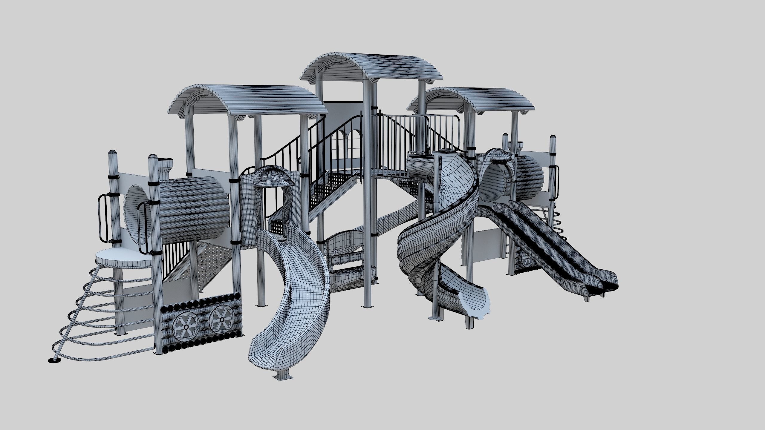 Train Style  Playground 5 Low-poly 3D model_44