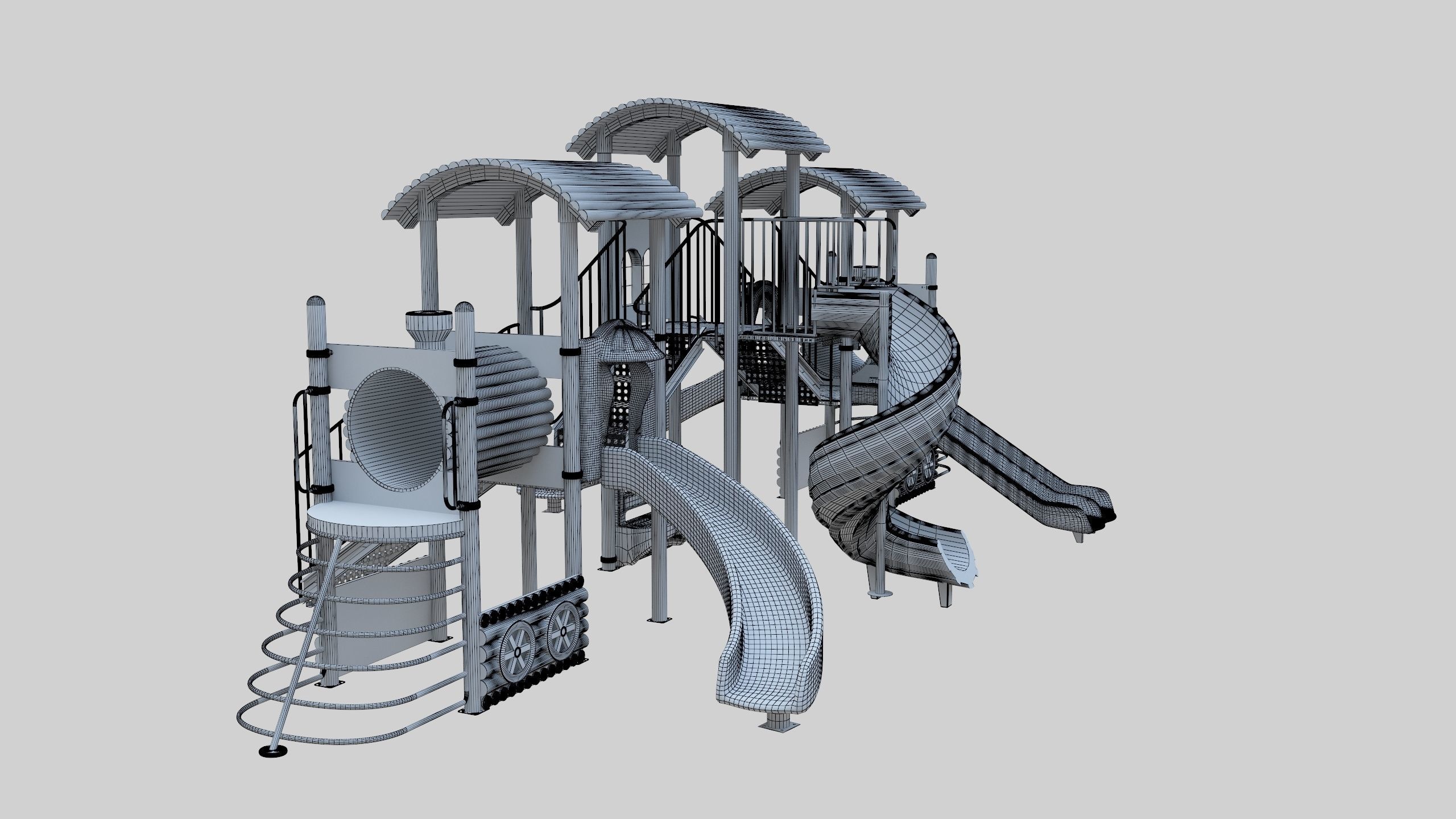 Train Style  Playground 5 Low-poly 3D model_43