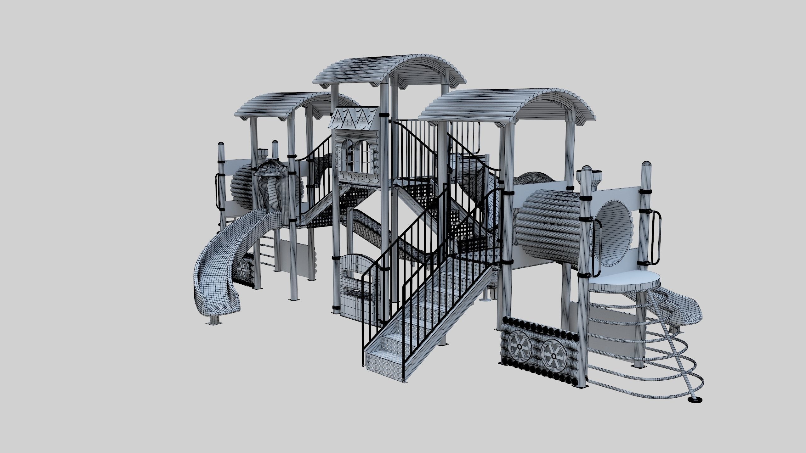 Train Style  Playground 5 Low-poly 3D model_40