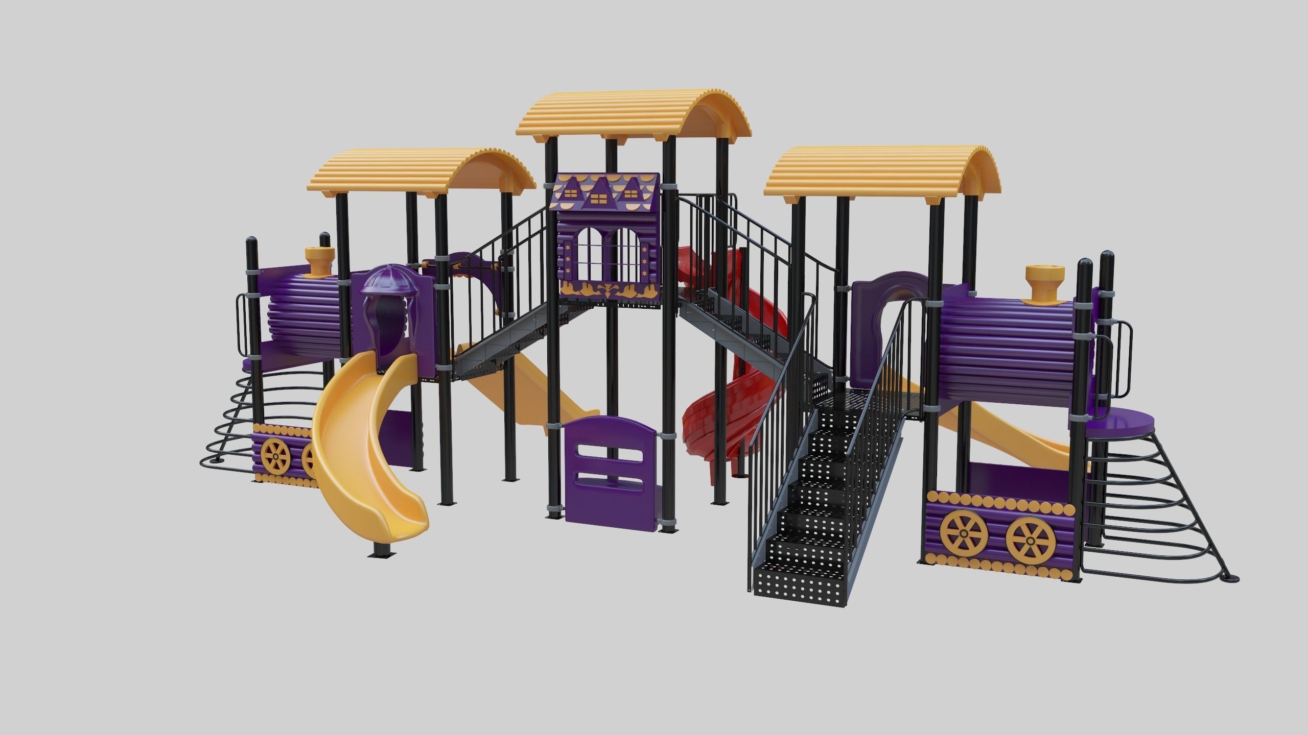 Train Style  Playground 5 Low-poly 3D model_13