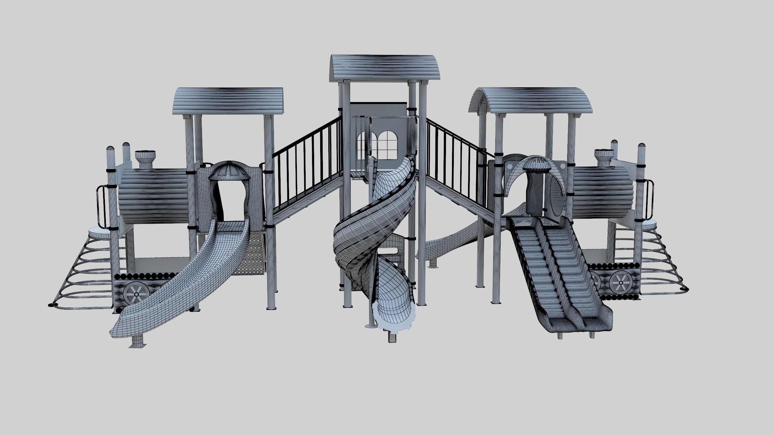 Train Style  Playground 5 Low-poly 3D model_46