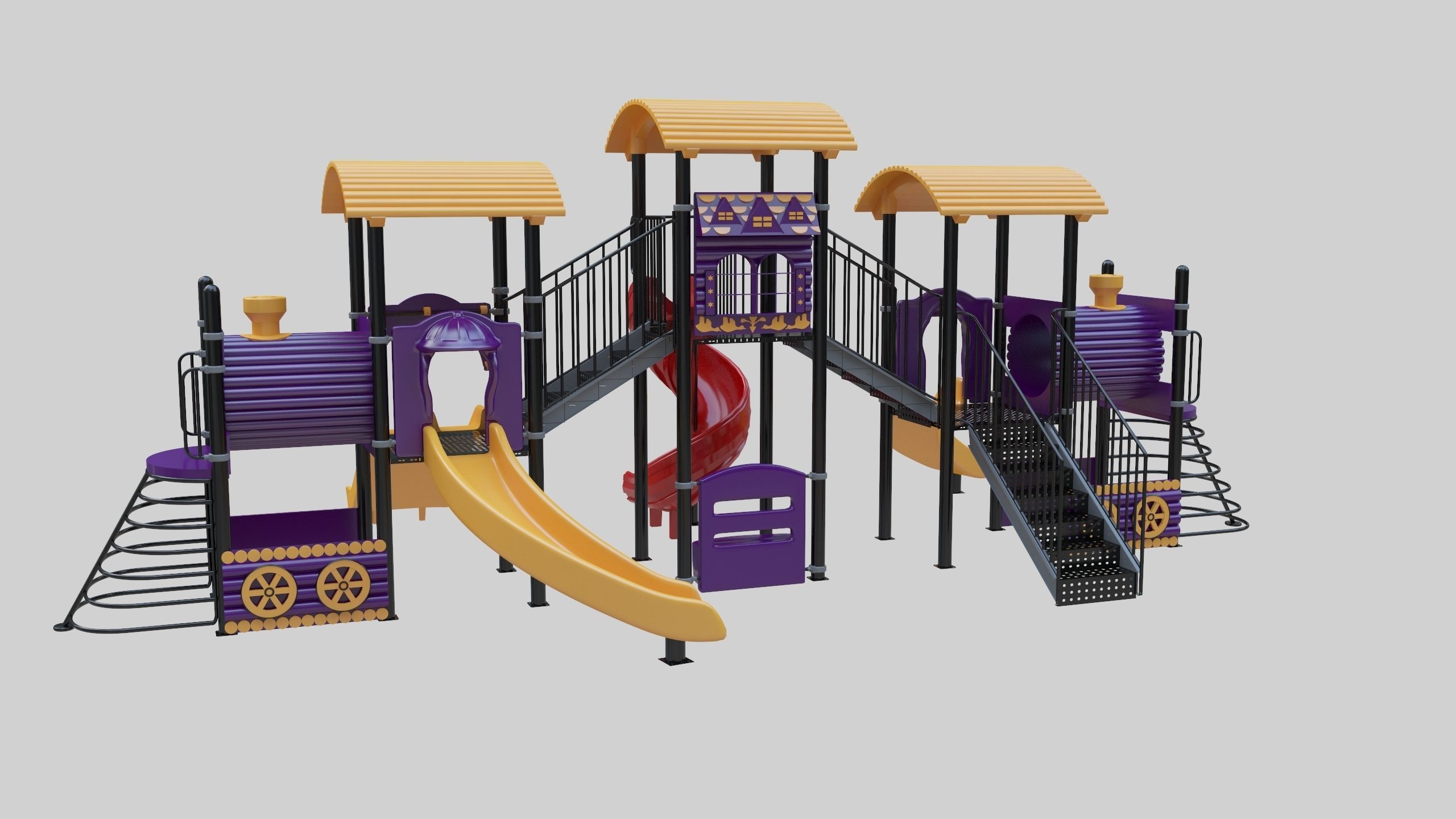 Train Style  Playground 5 Low-poly 3D model_11